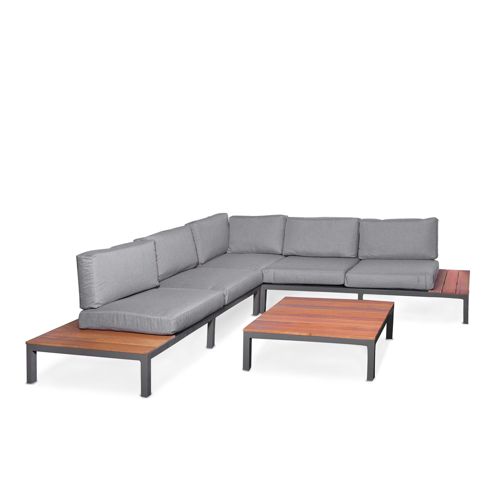 Aspen Mini Garden Lounge Set With Teak Coffee And Side Tables