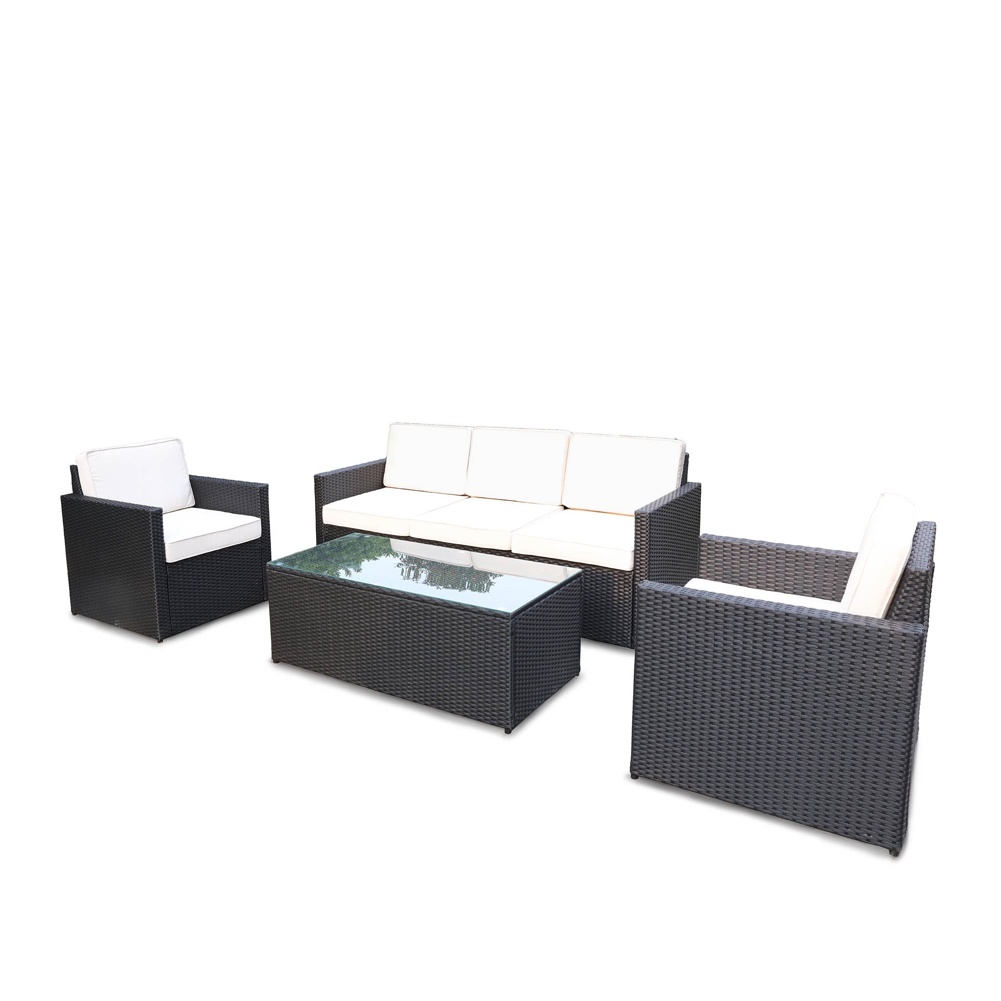 Rattan 311 5 Seater Outdoor Living Sofa Lounge Set With Coffee Table