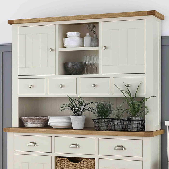 Daymer Cream Painted Hutch For Daymer Large Sideboard Oak