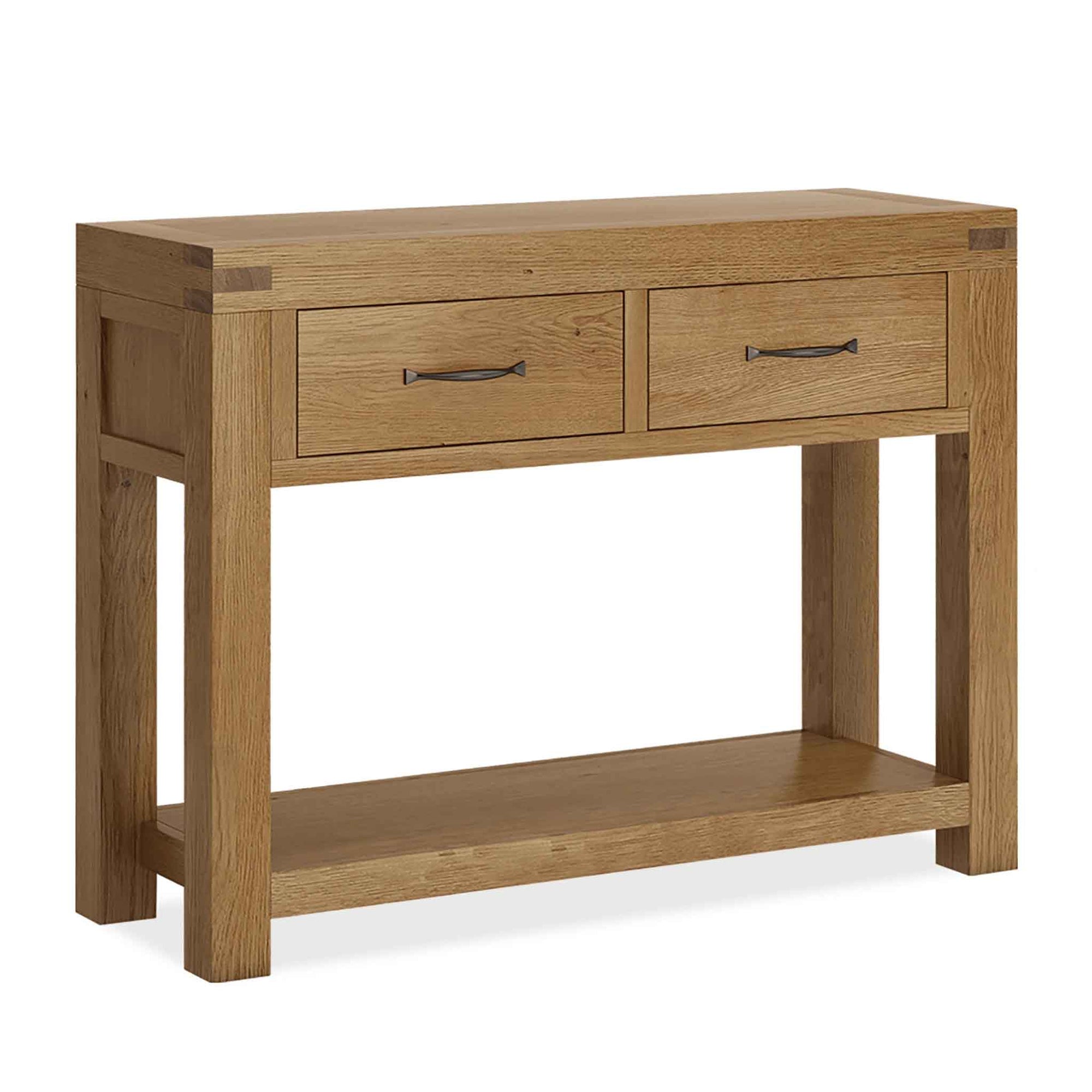 Abbey Grande Large Oak Console Table With Drawers