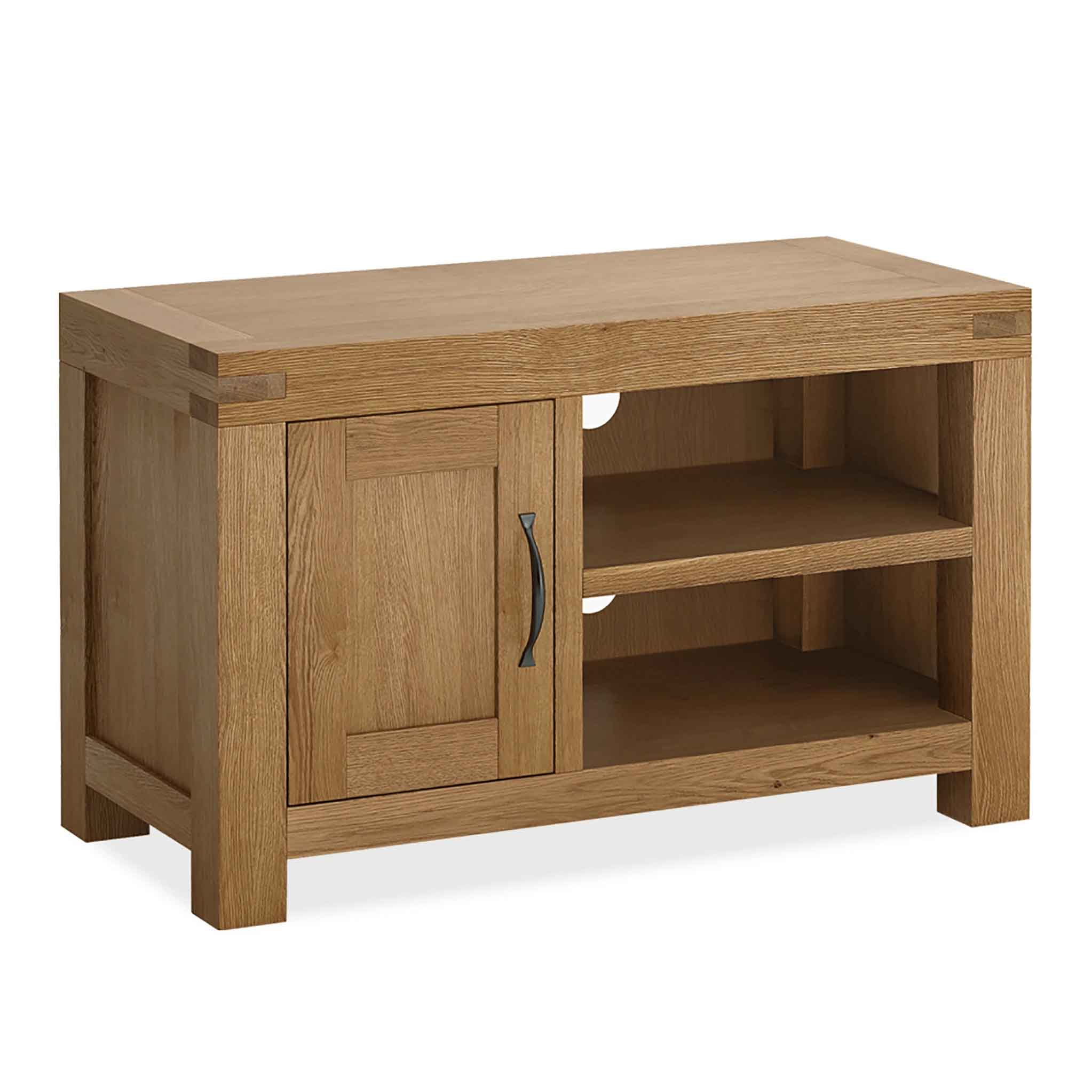 Abbey Grande 90cm Small Tv Stand Screens Up To 42 Solid Waxed Oak