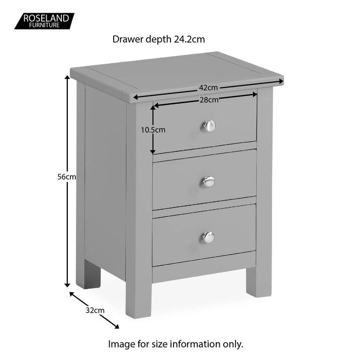 Cornish Grey Bedside Roseland Furniture