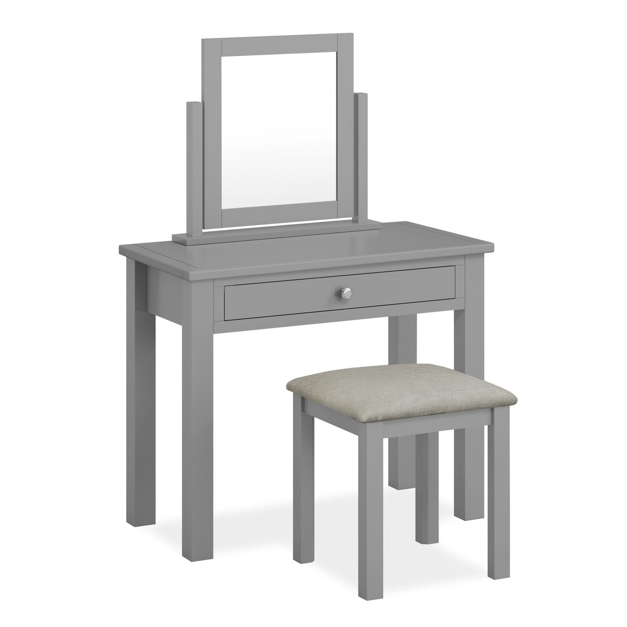 Cornish Grey Dressing Table Set With Mirror Stool Roseland Furniture