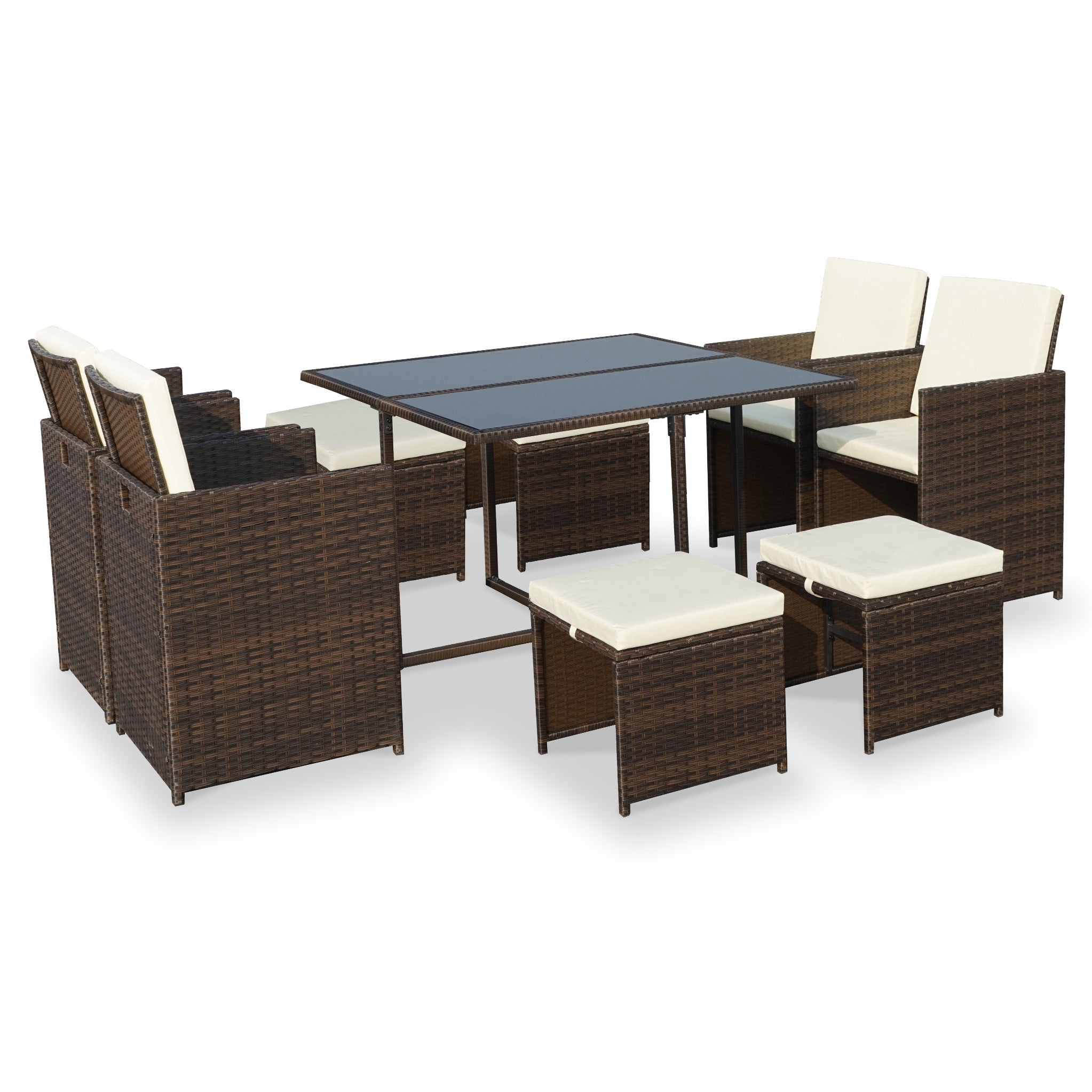 Cannes 8 Seater Rattan Cube Dining Set Roseland