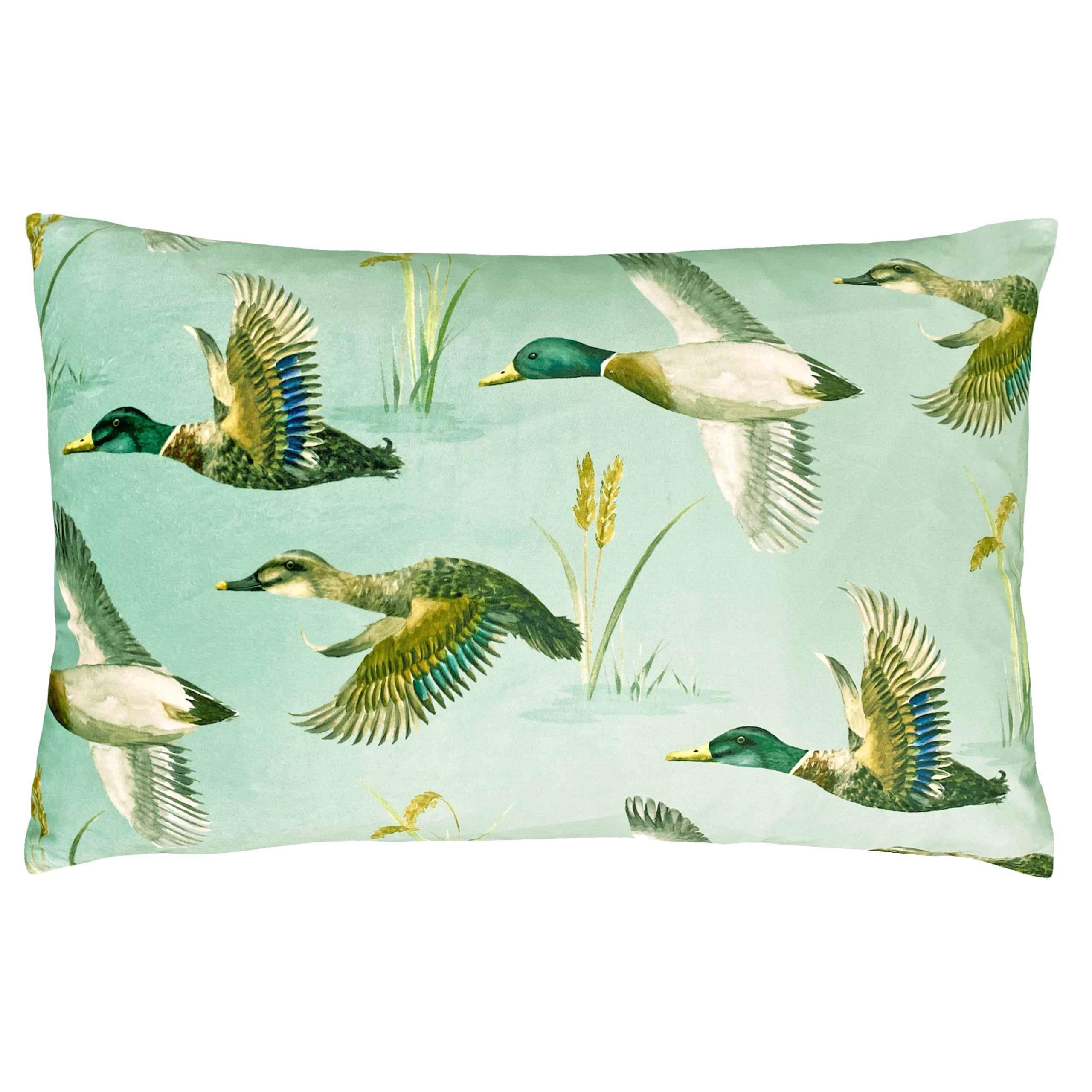 Country Duck Pond 60cm Polyester Velvet Square Cushion Roseland