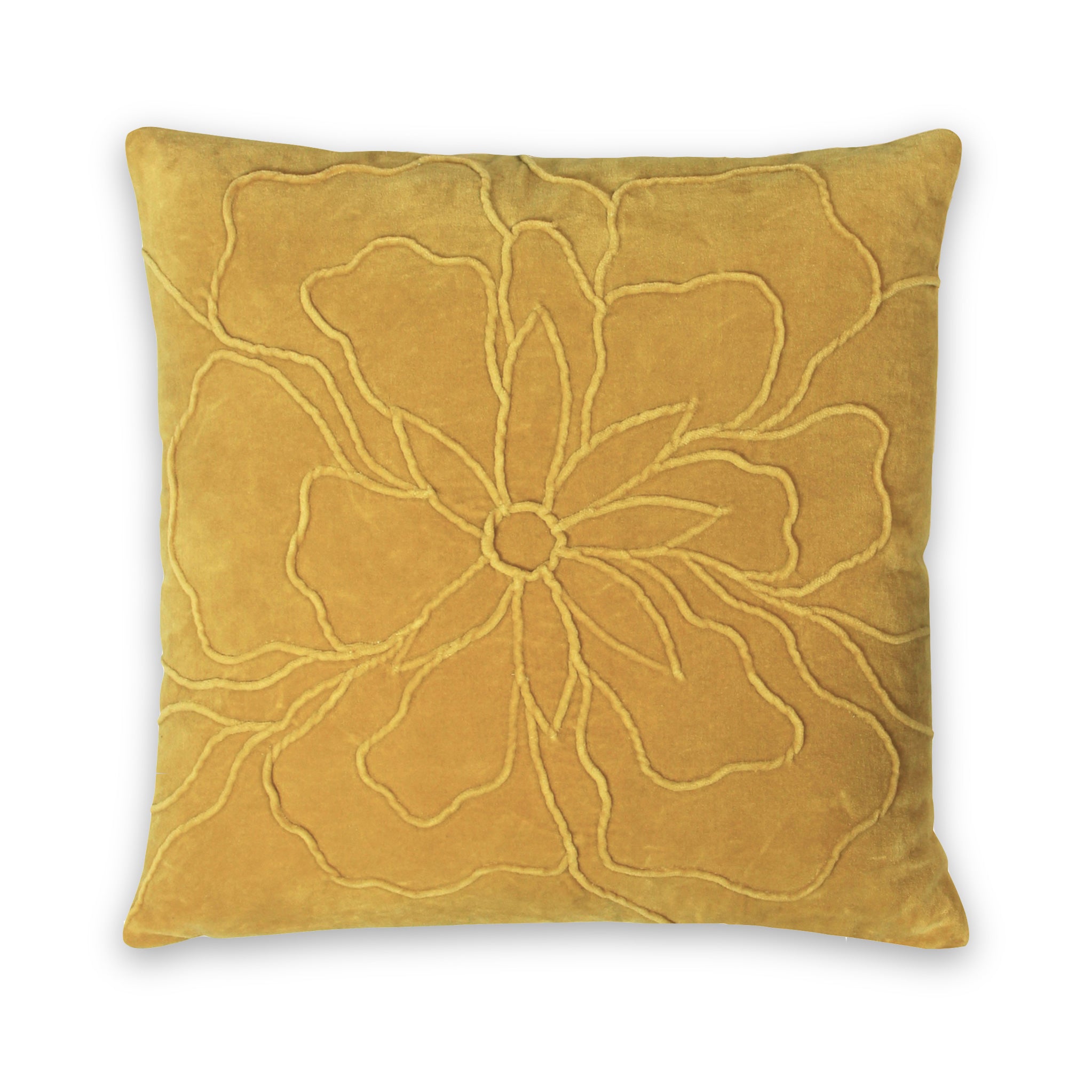 Cecil Cotton Velvet Square Scatter Cushion Floral Accent Pillow