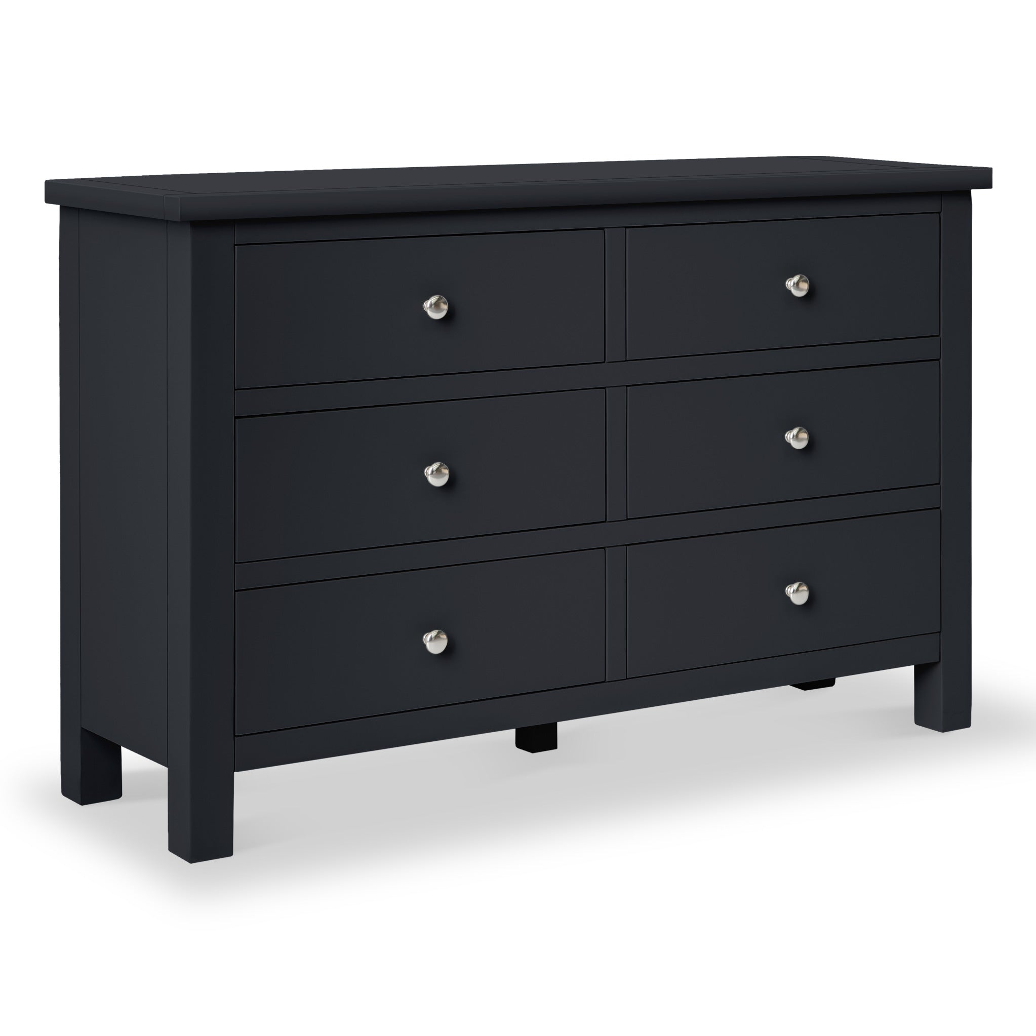 Cornish 6 Drawer Chest Grey White Black Roseland