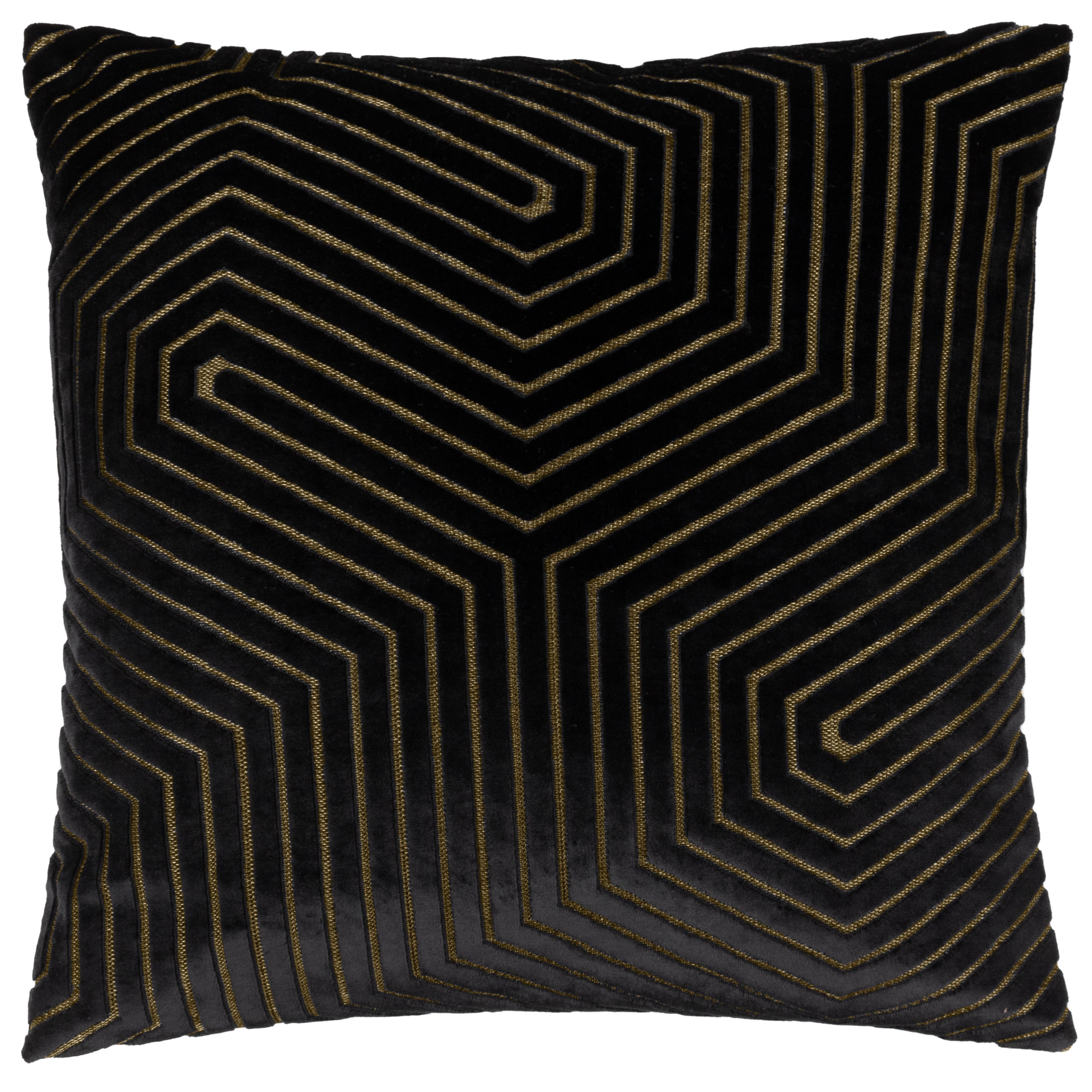 Evoke Geometric 45cm Polyester Velvet Square Cushion Roseland