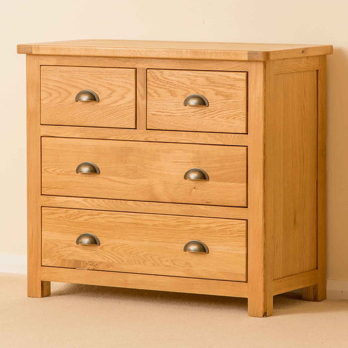 Rosleand Oak Small Chest Of Drawers Low Solid Wood Chest