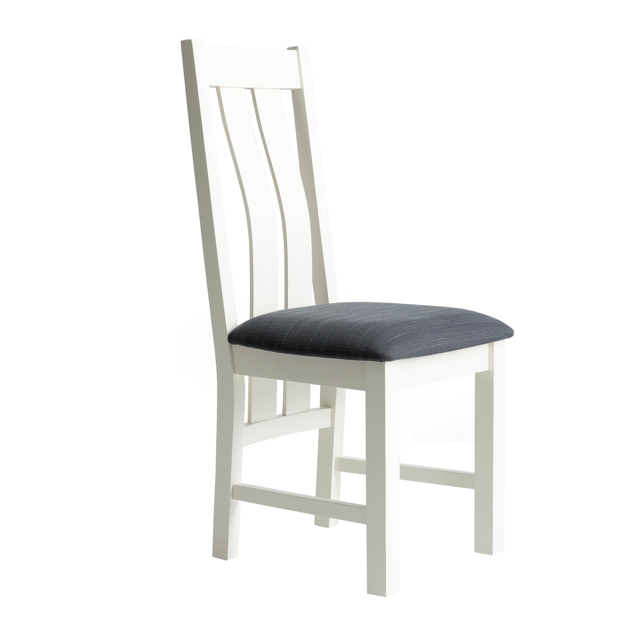 Padstow White Solid Wooden Dining Chair With Hard Wearing Seat Pad