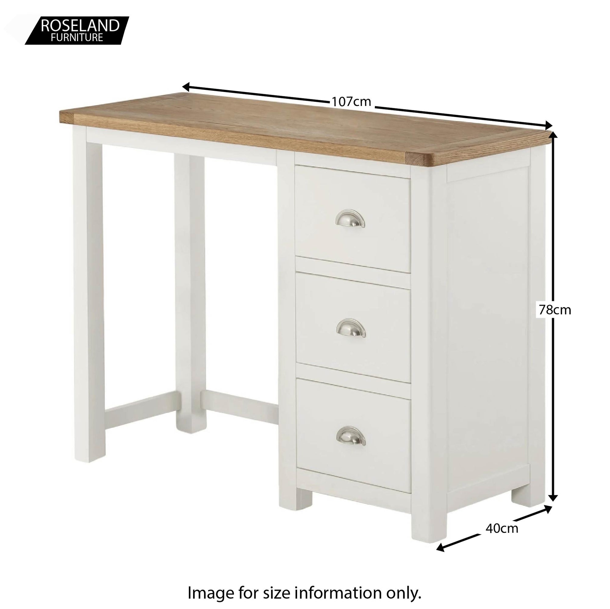 white wooden dressing table