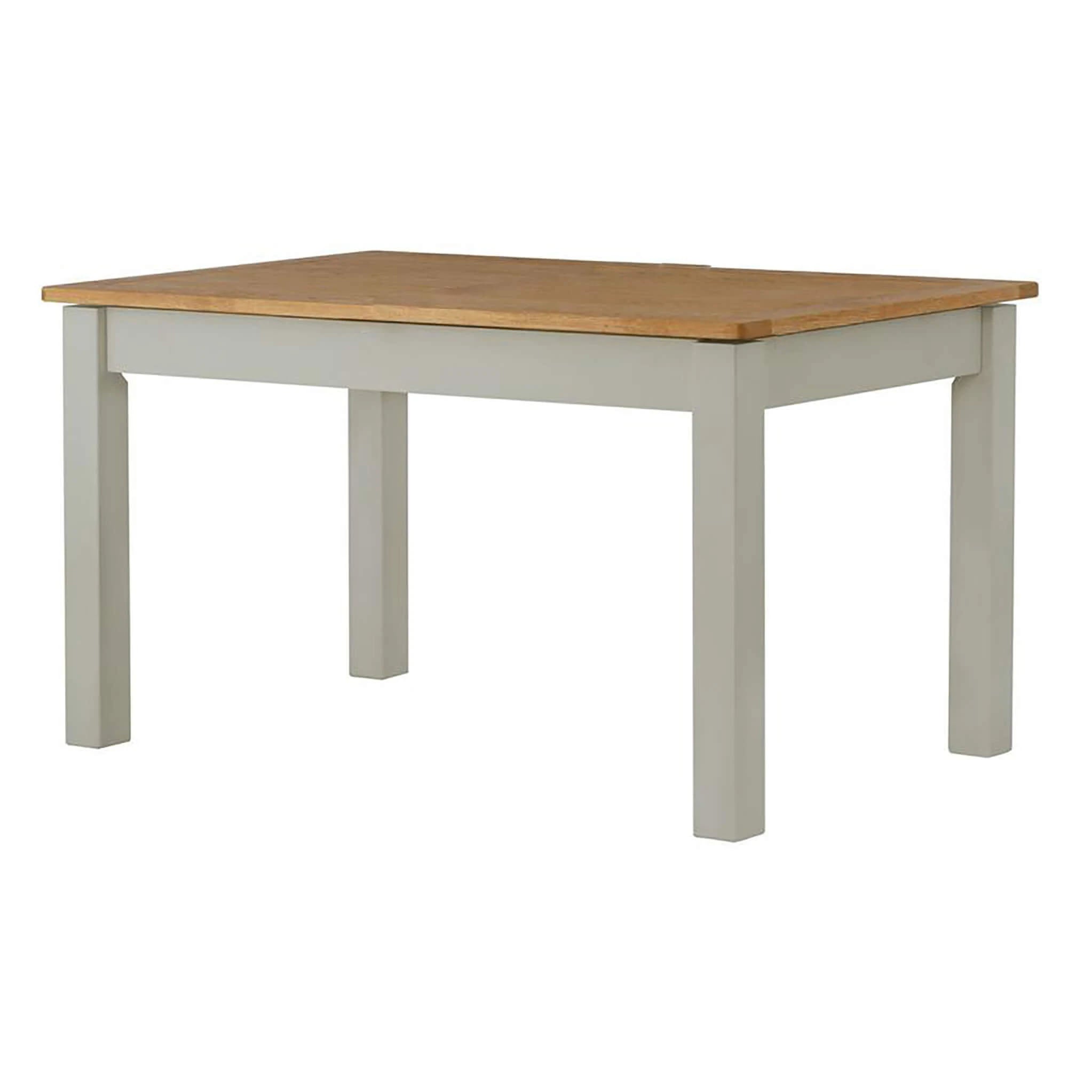 Padstow Grey Small Dining Table W120cm Solid Wood Oak Top