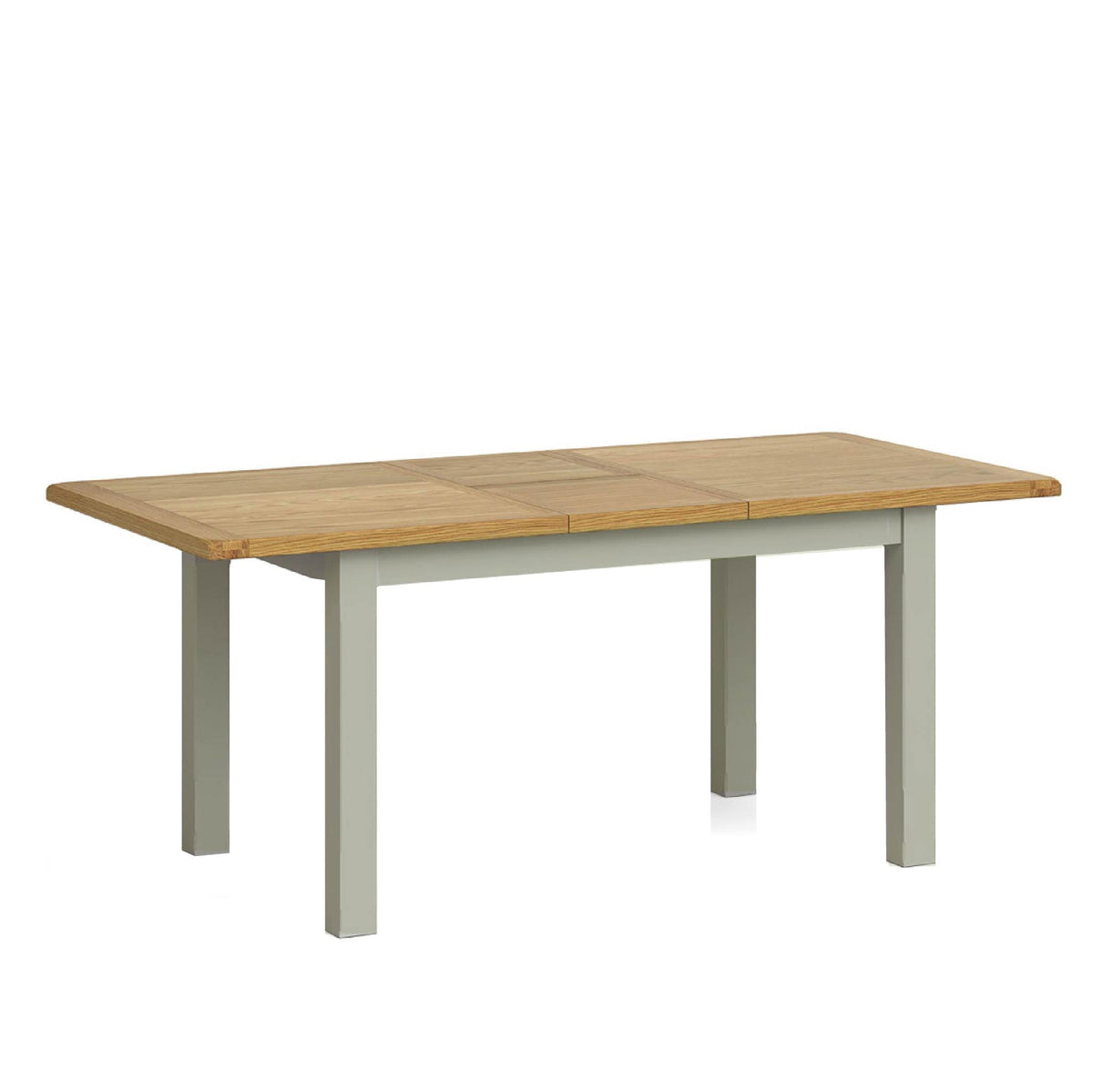 Padstow Grey 140-180cm Extendable Dining Table, Oak Top | Solid Wood ...