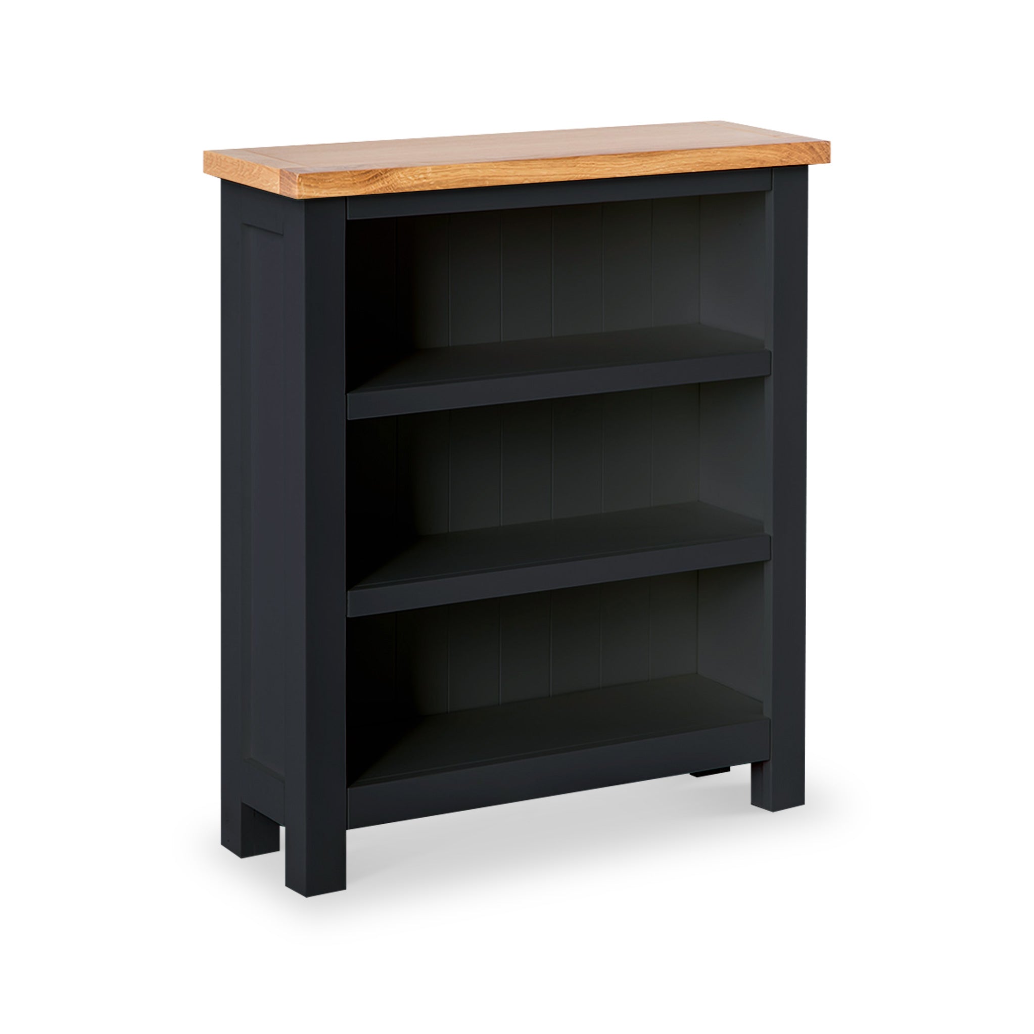 Farrow Low Bookcase Oak Top Cream Grey White Navy Charcoal