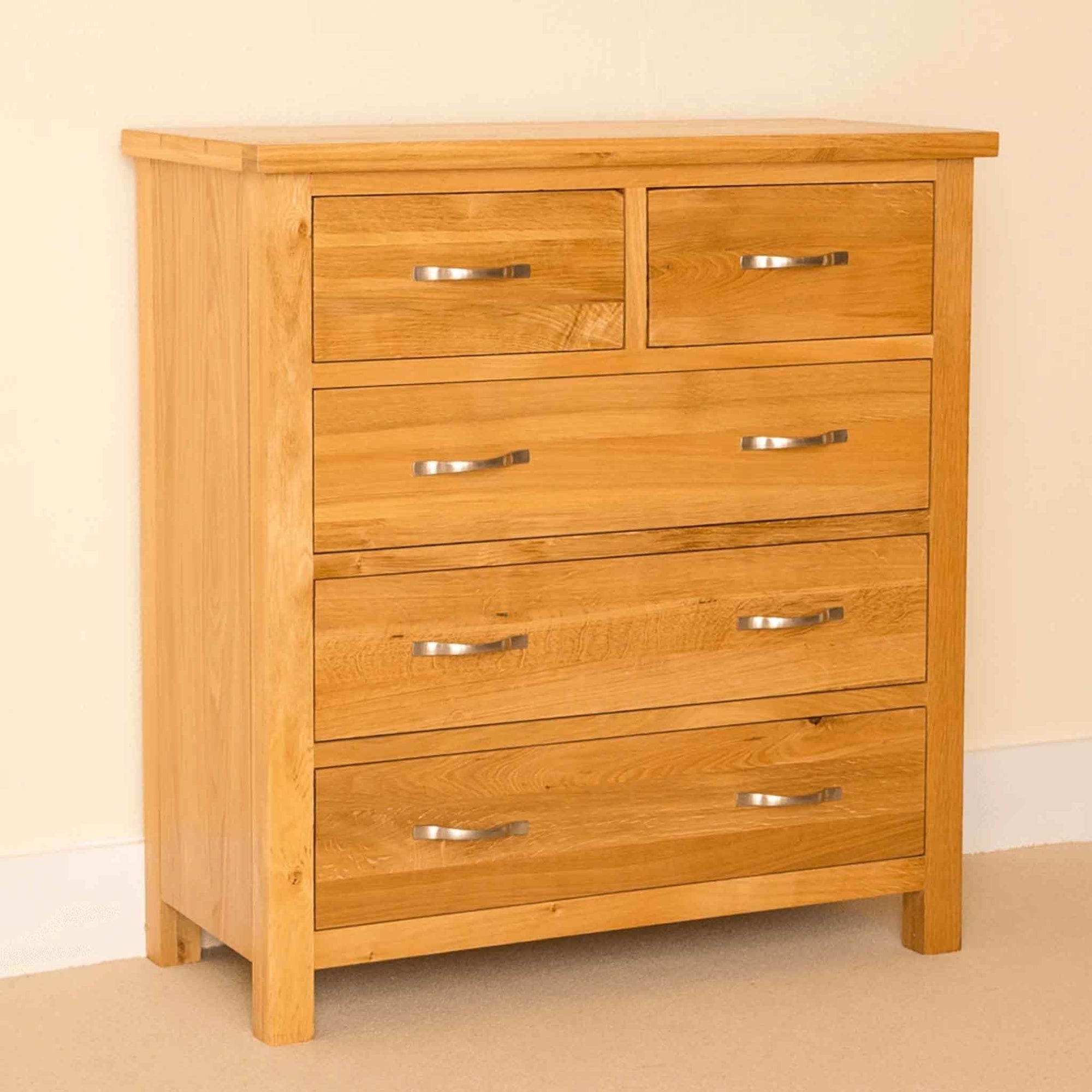 Newlyn Oak 2 Over 3 Chest Of Drawers Solid Wooden Bedroom Storage   G1975 Newlyn Oak 2 Over 3 Drawer Chest Roseland Furniture 5 2000x 