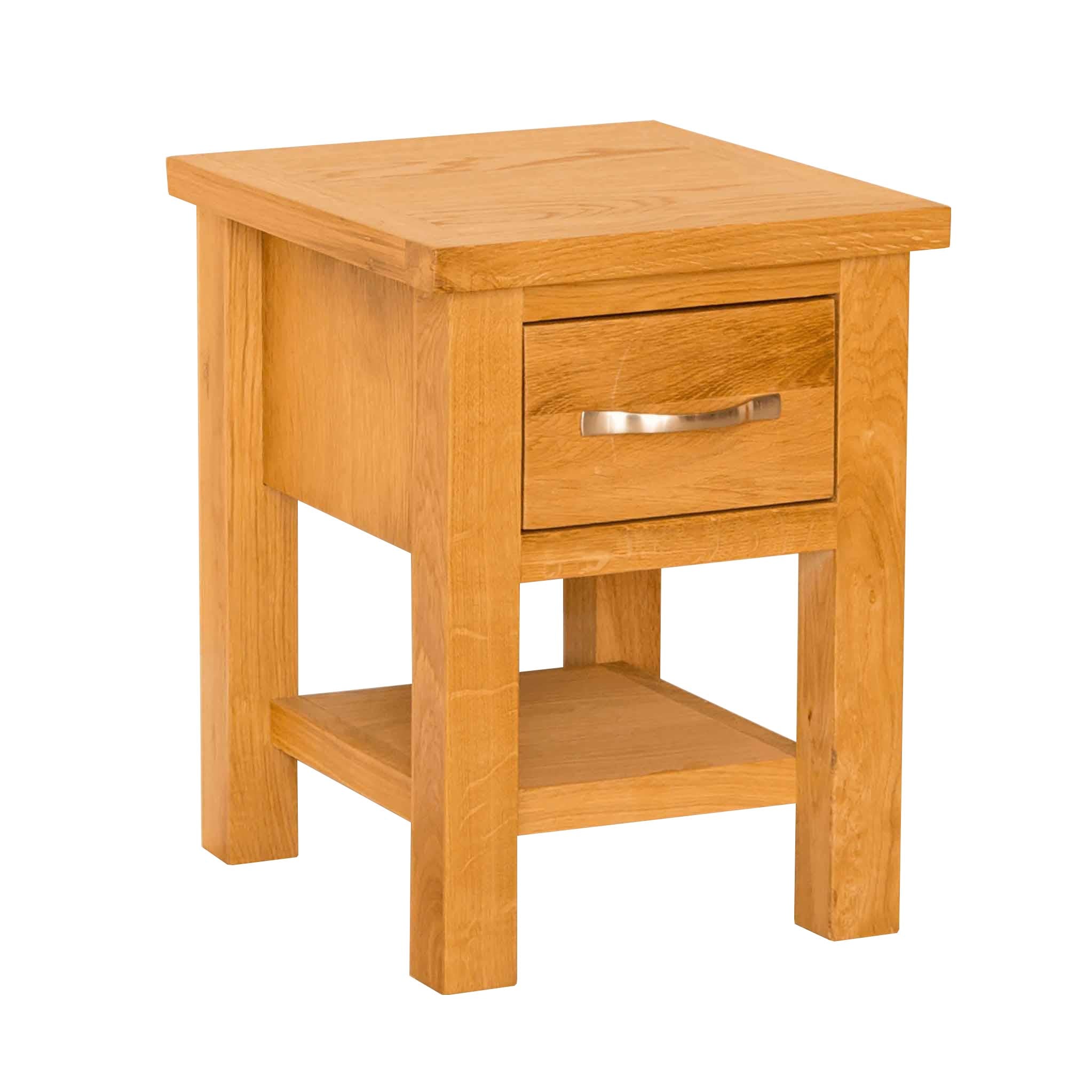 Newlyn Oak Lamp Table With Drawer Solid Quality Wood Light Oak