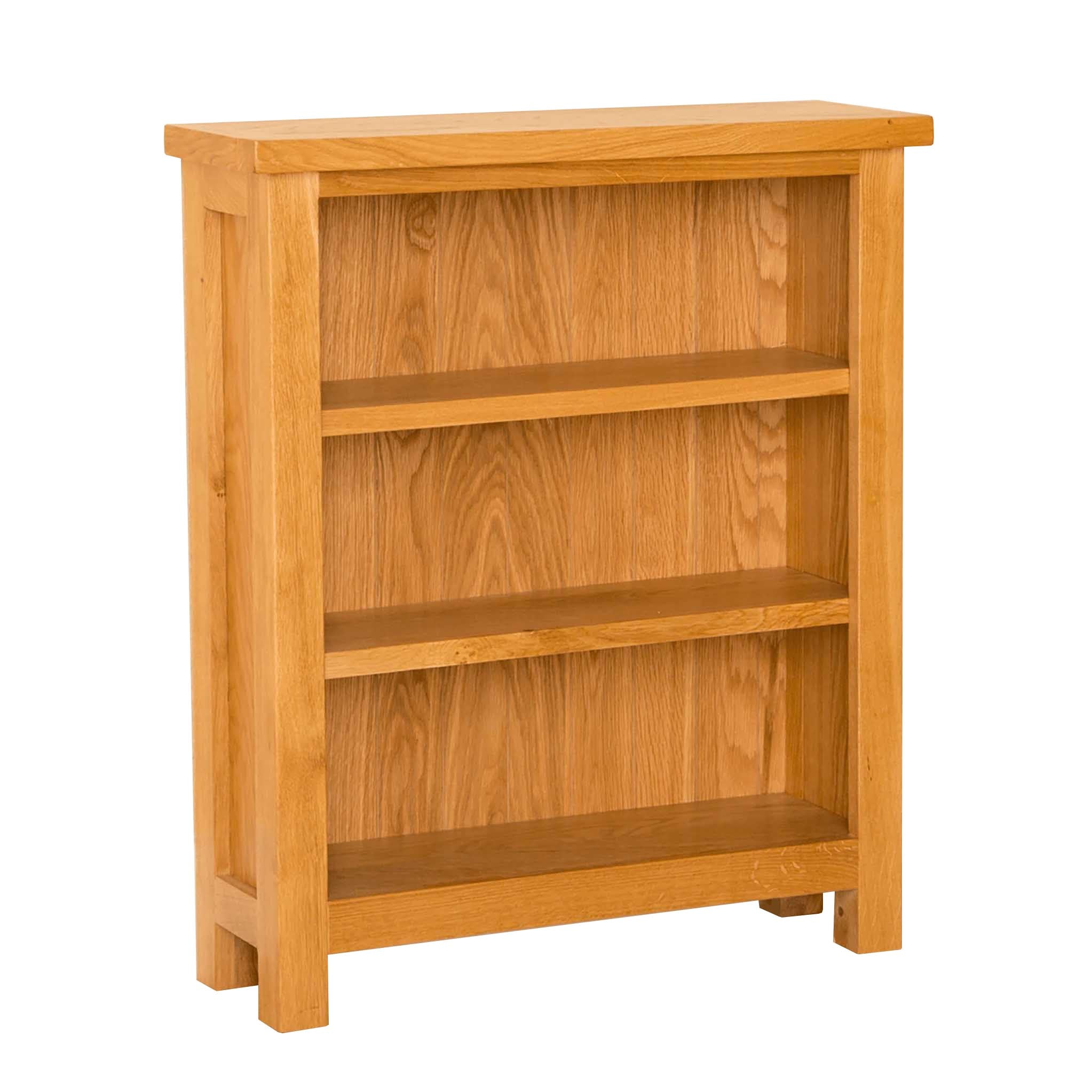 Newlyn Oak Small Bookcase Solid Wood Low Display Unit Roseland