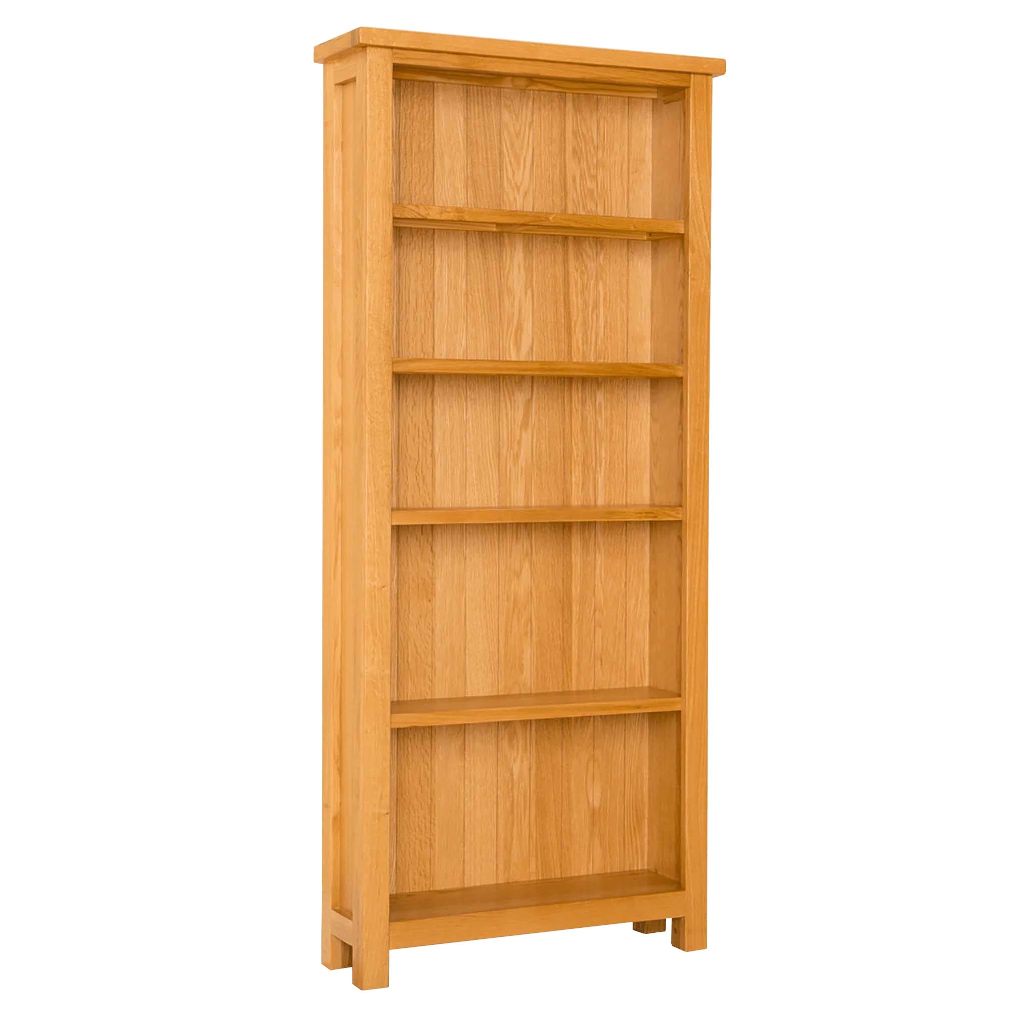 Newlyn Light Oak Large Bookcase 5 Shelves Delivered Fully Assembled