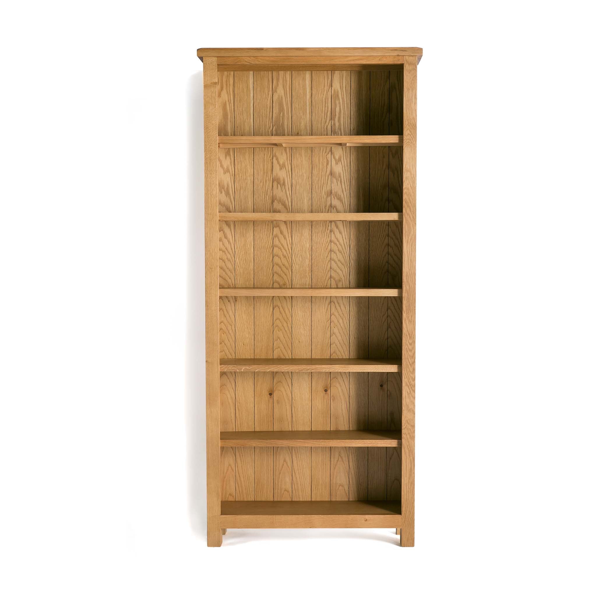 Surrey Oak Large Bookcase 6 Tier Wooden Display Unit Roseland