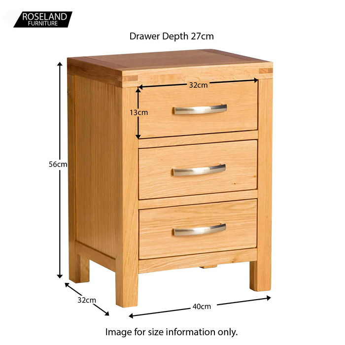 Abbey Light Oak Bedside Table Roseland Furniture