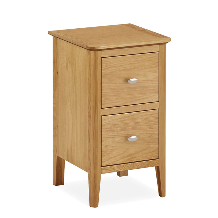 Small Oak Bedside Table With Drawers Roseland Furniture
