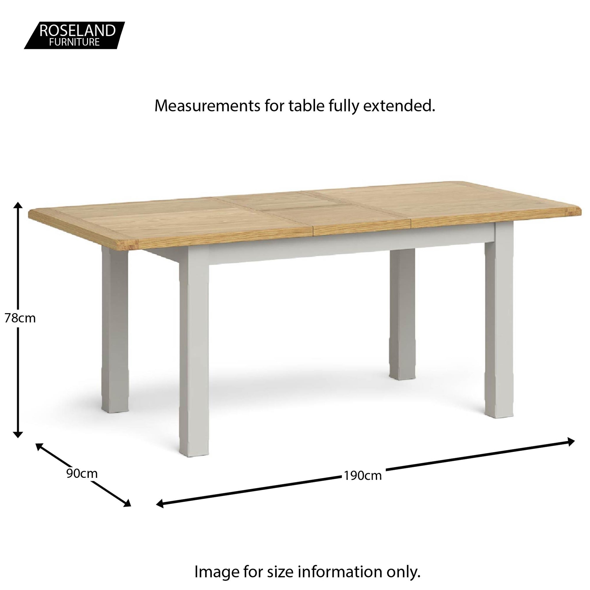 Lundy Grey Small Extending Dining Table With Oak Top And Solid