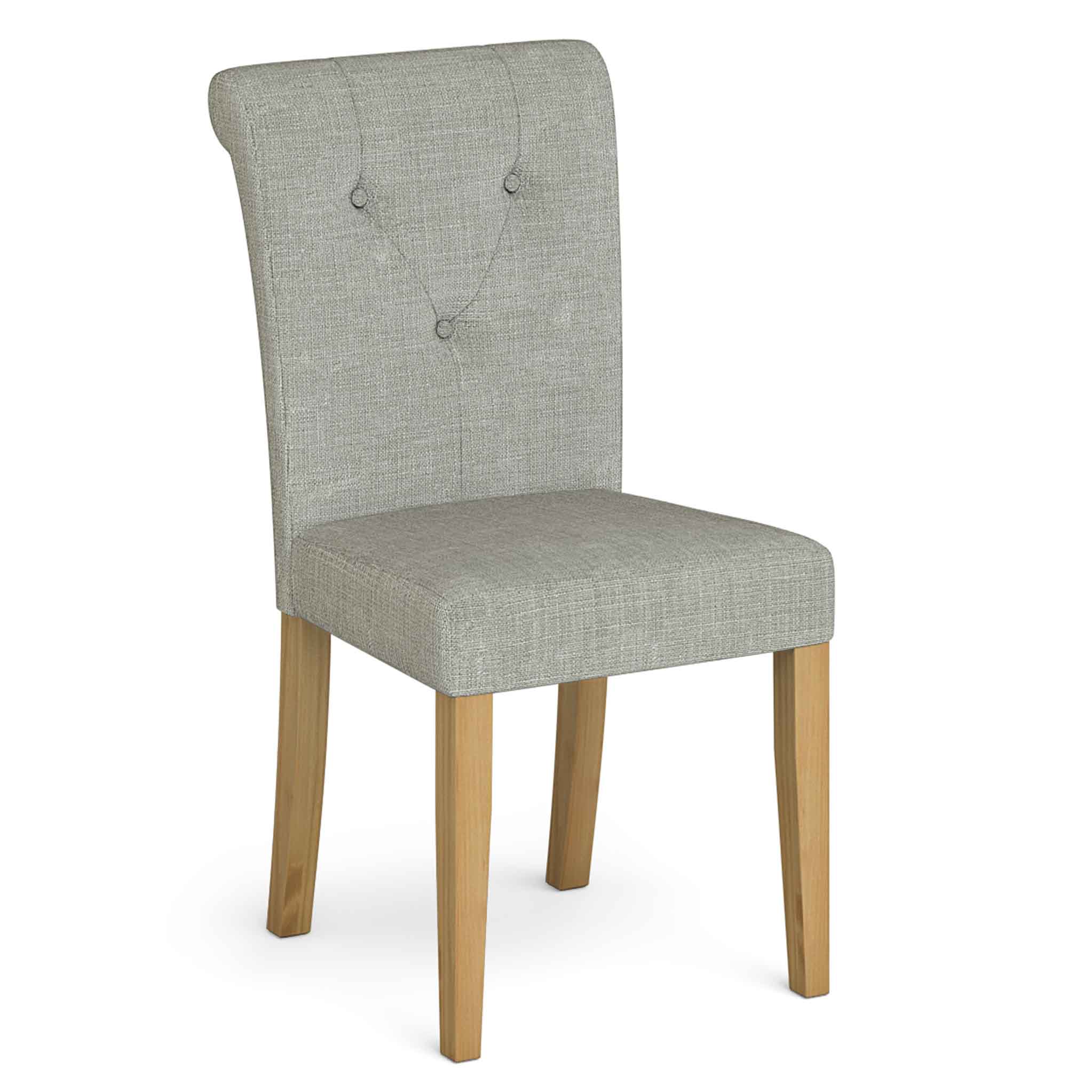 Grey Lundy Dining Chair With Real Oak Legs