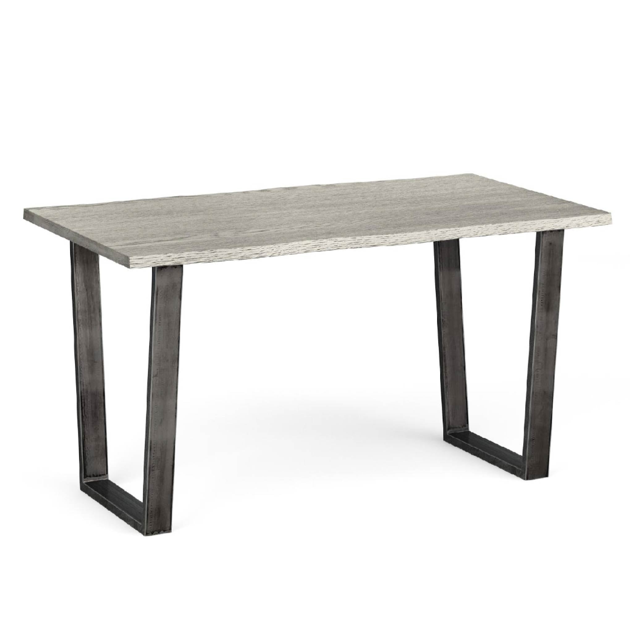 Soho Industrial Oak Metal Grey Dining Table 140cm Roseland