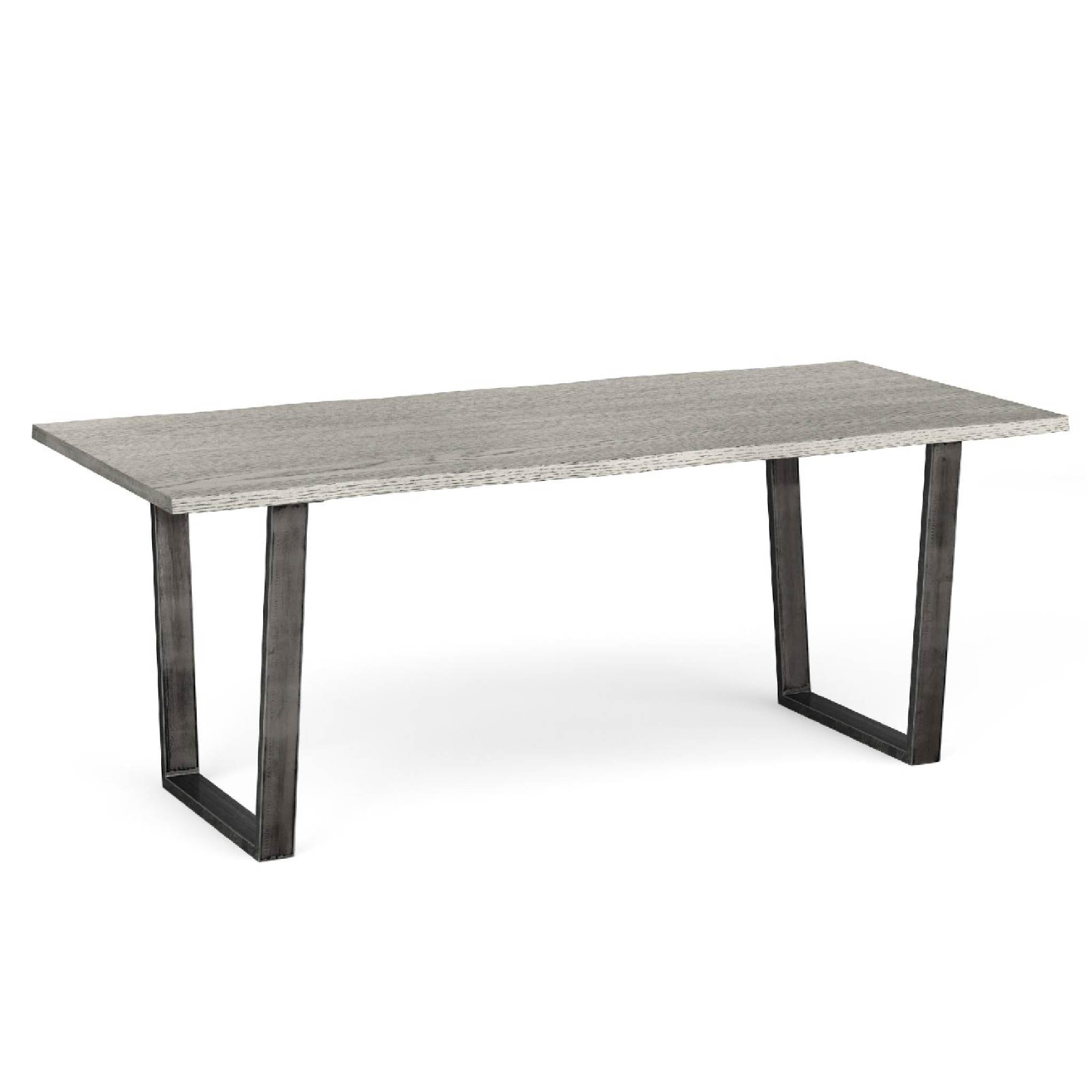 Soho Industrial Oak Metal Large Grey Dining Table 200cm Roseland