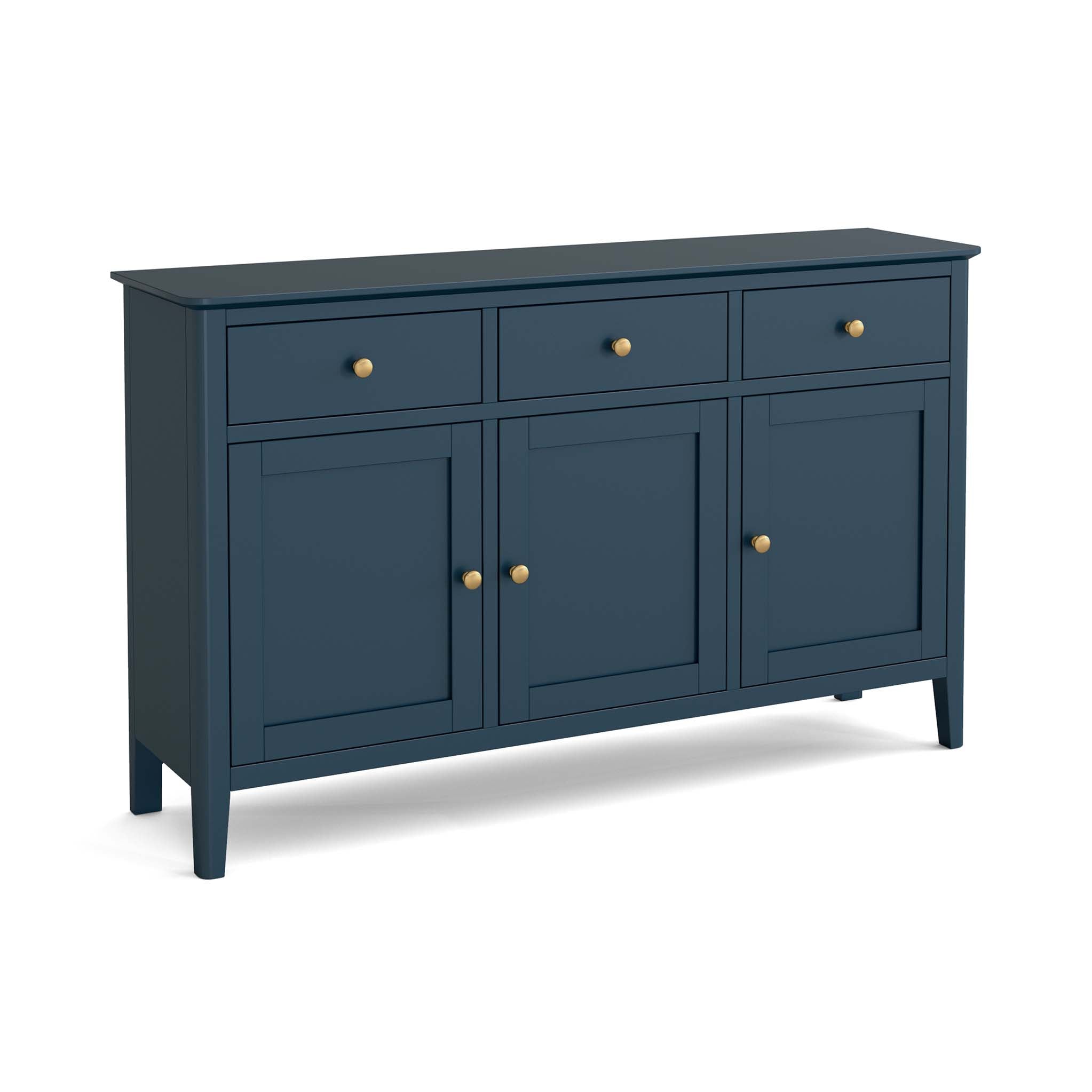 Stirling Blue Large Sideboard With Drawers Solid Pine Wood Roseland