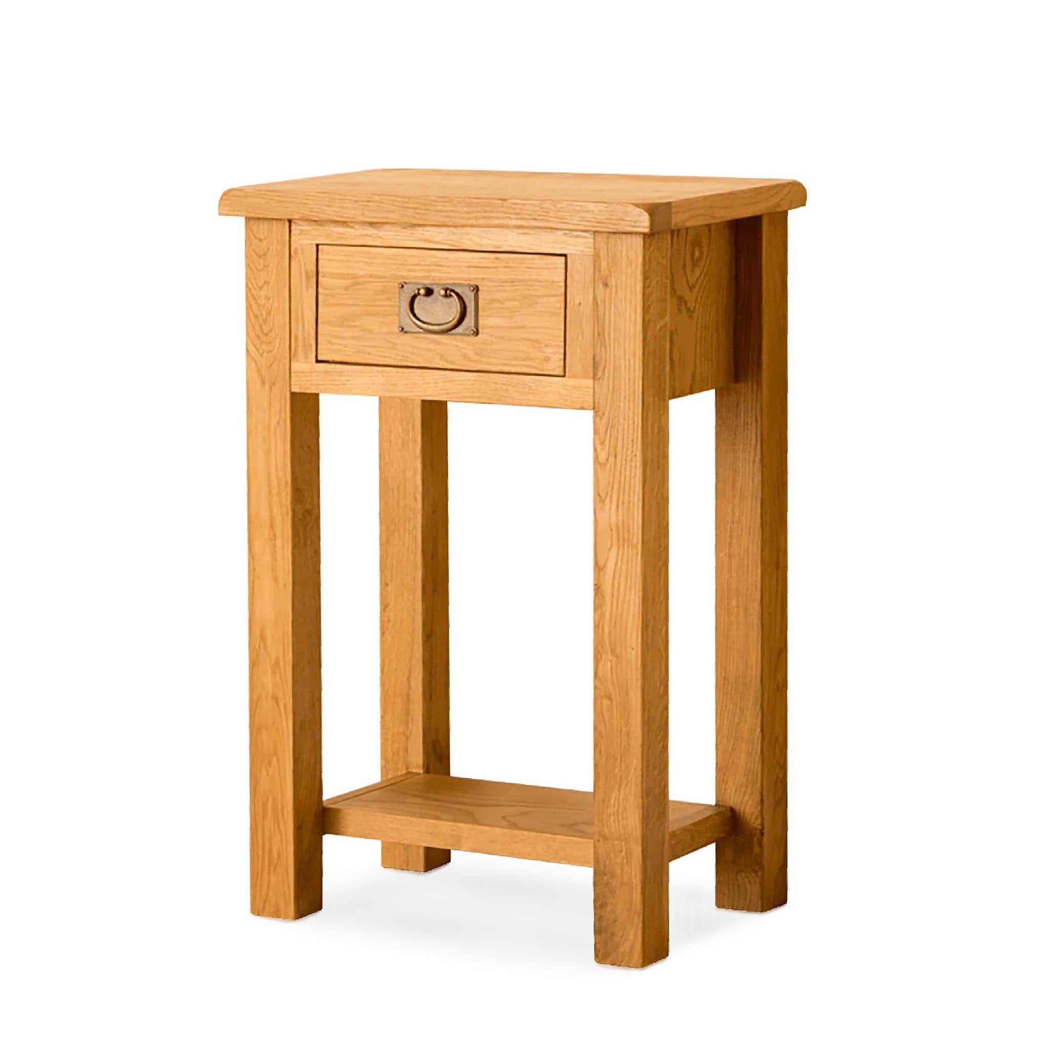 Lanner Waxed Oak Small Console Table Hall Stand Drawers Rustic Oak