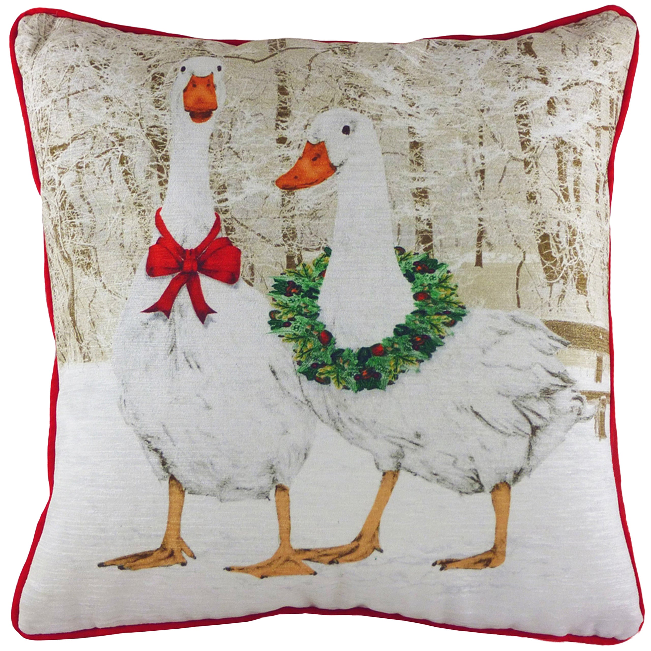 Renee Festive Goose Polyester Cushion Velvet Roseland