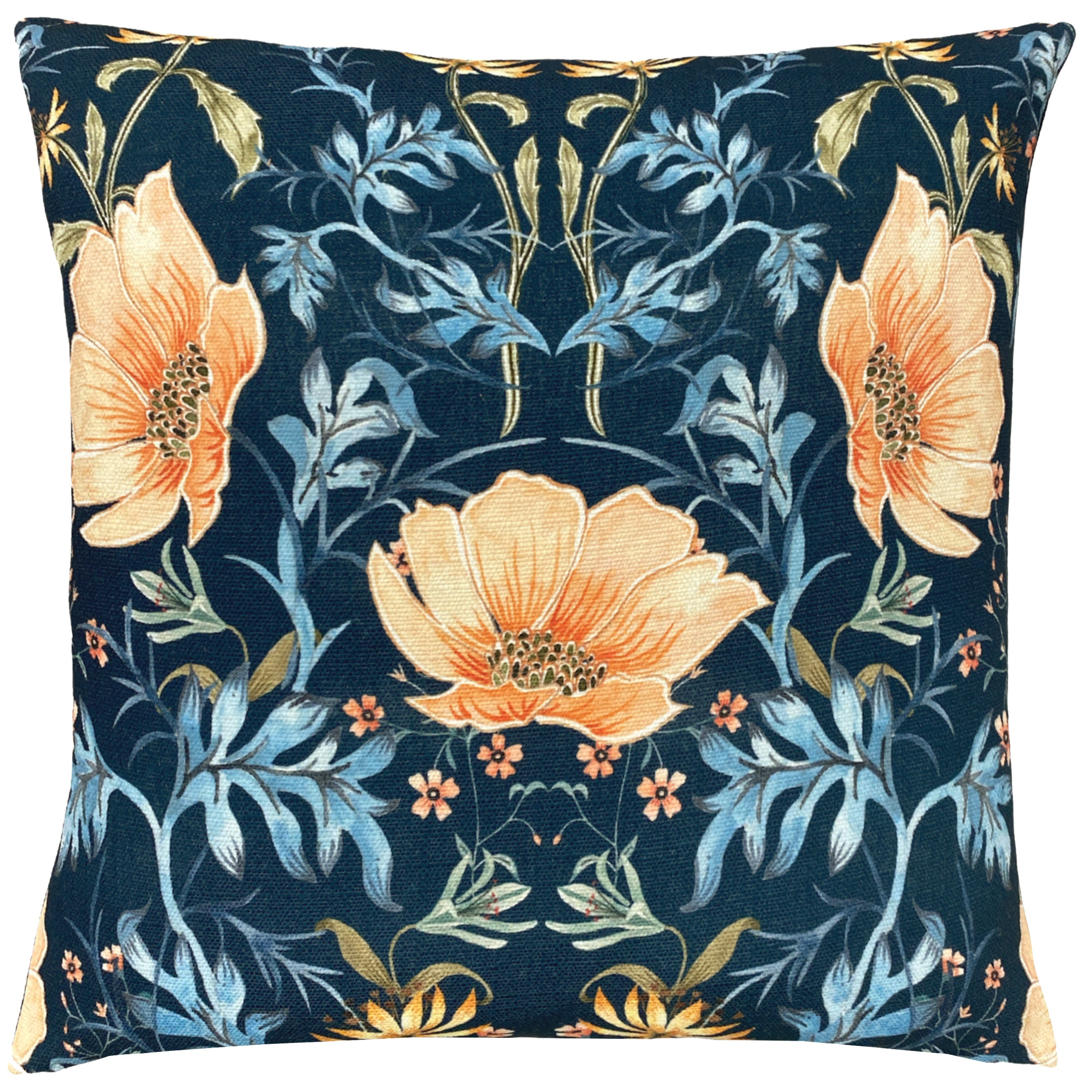 Heritage Peony 43cm Polyester Velvet Square Cushion Roseland