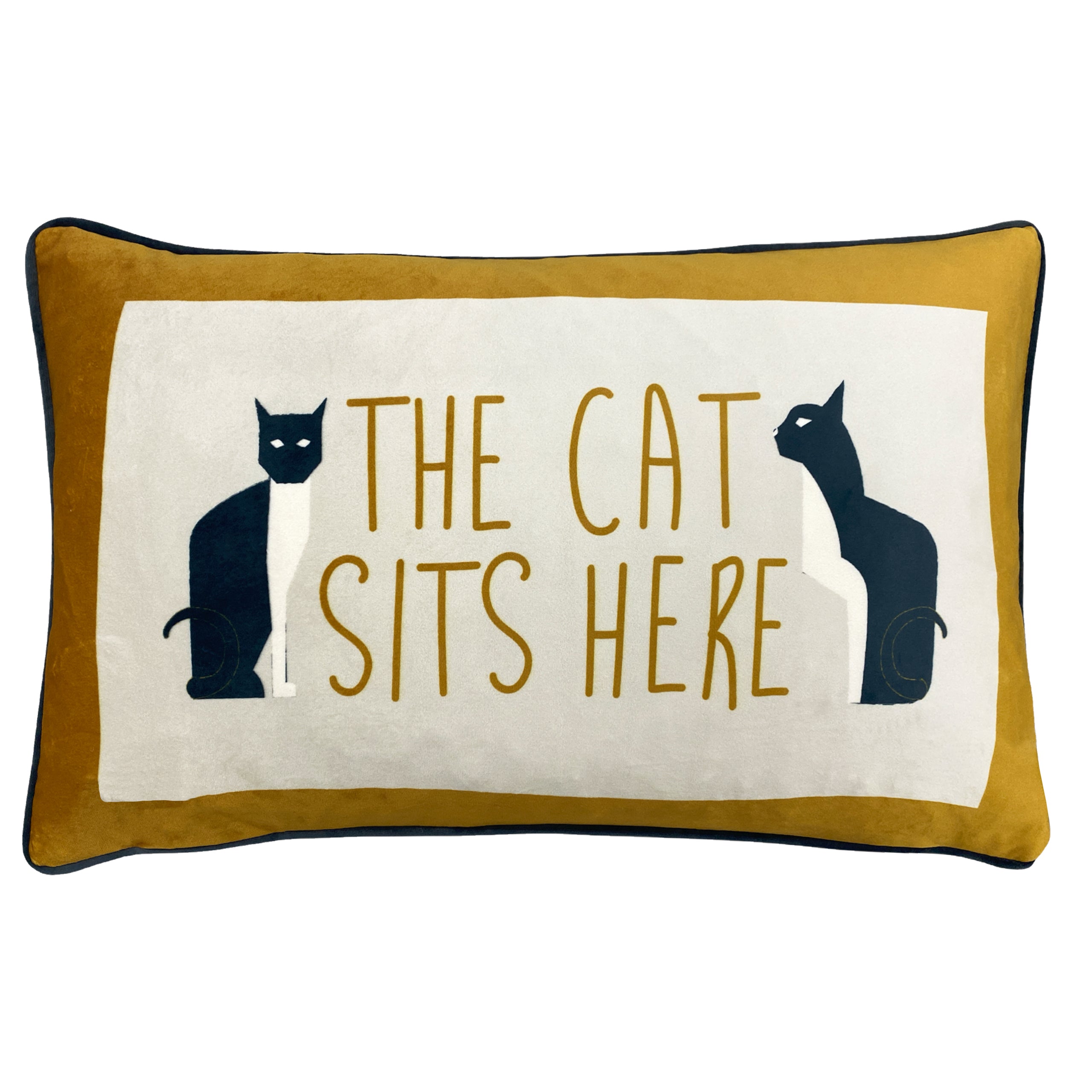 Loki Cat Sits Here Polyester Boudoir Cushion Velvet Accent Pillow