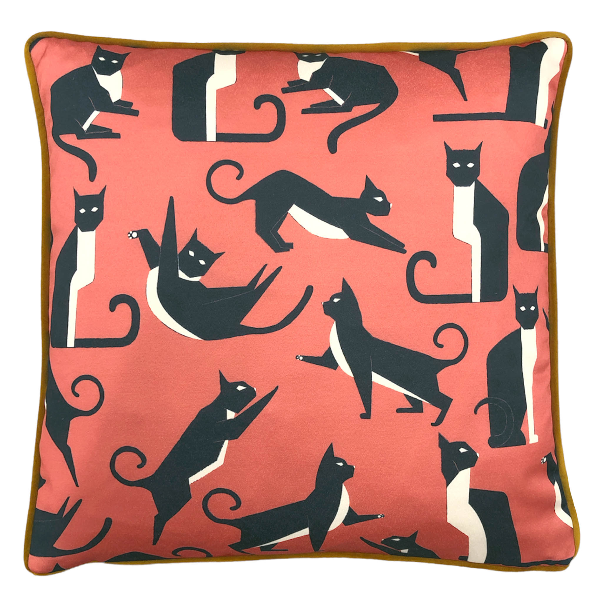 Loki Cat Square Scatter Cushion Velvet Accent Pillow Roseland