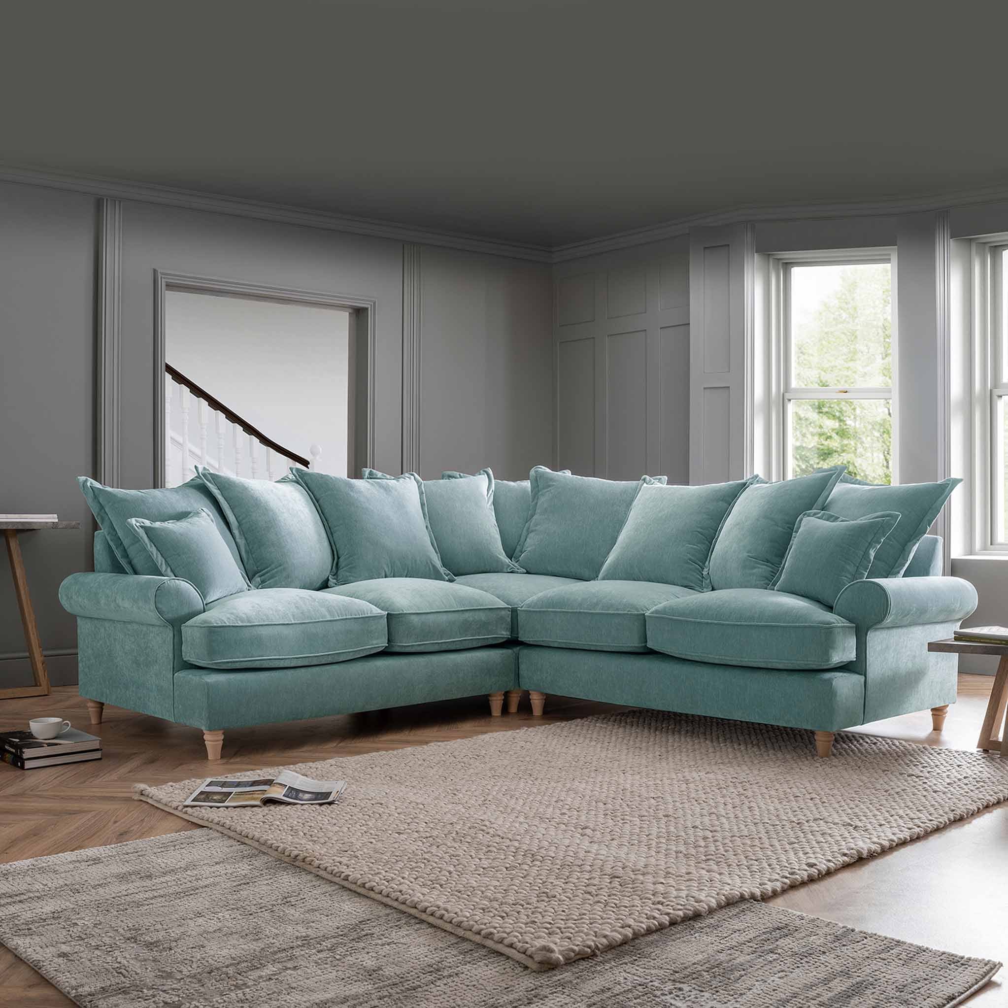 duck egg blue corner sofa bed