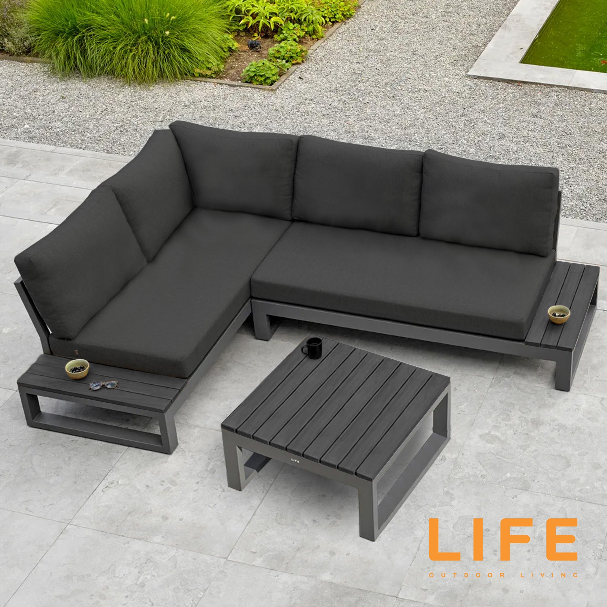 LIFE Mallorca Chaise Garden Lounge Set with Coffee Table – Roseland  Furniture