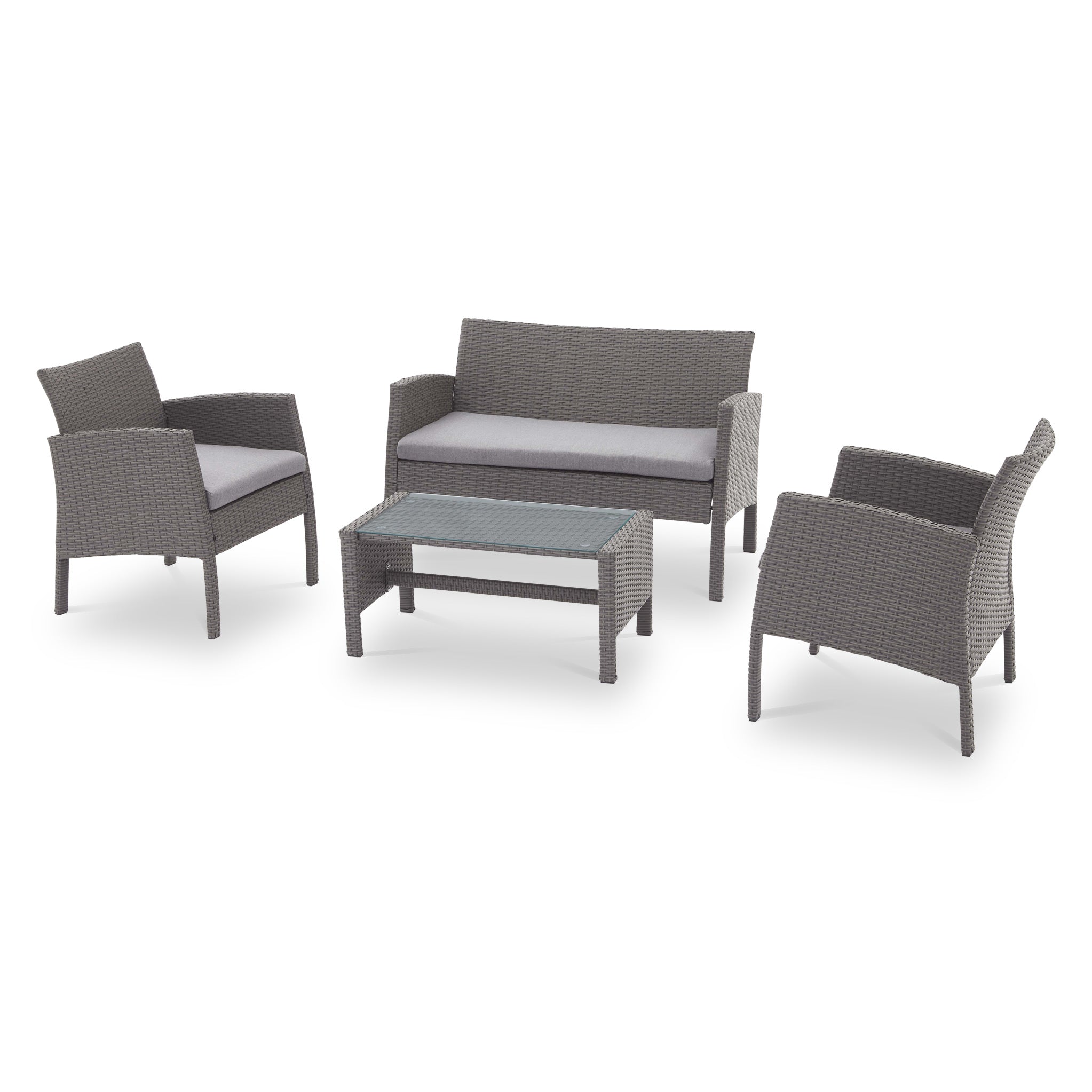 Vada Outdoor Rattan Conversational Sofa Set For Garden Patio Roseland