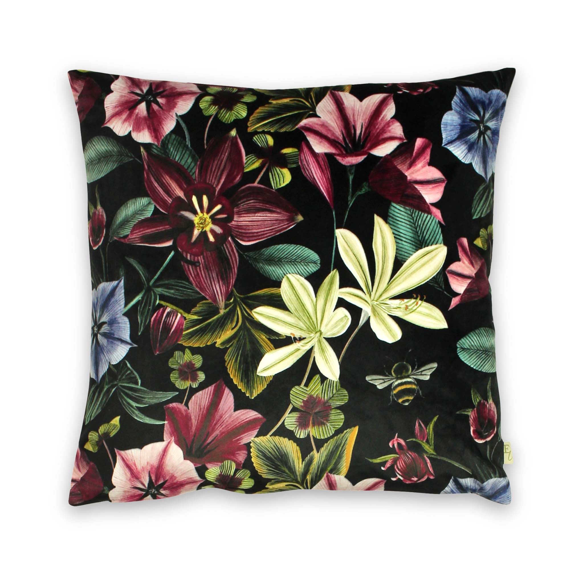 Nocte Garden Aquilegia Velvet Scatter Cushion Square Or Rectangular