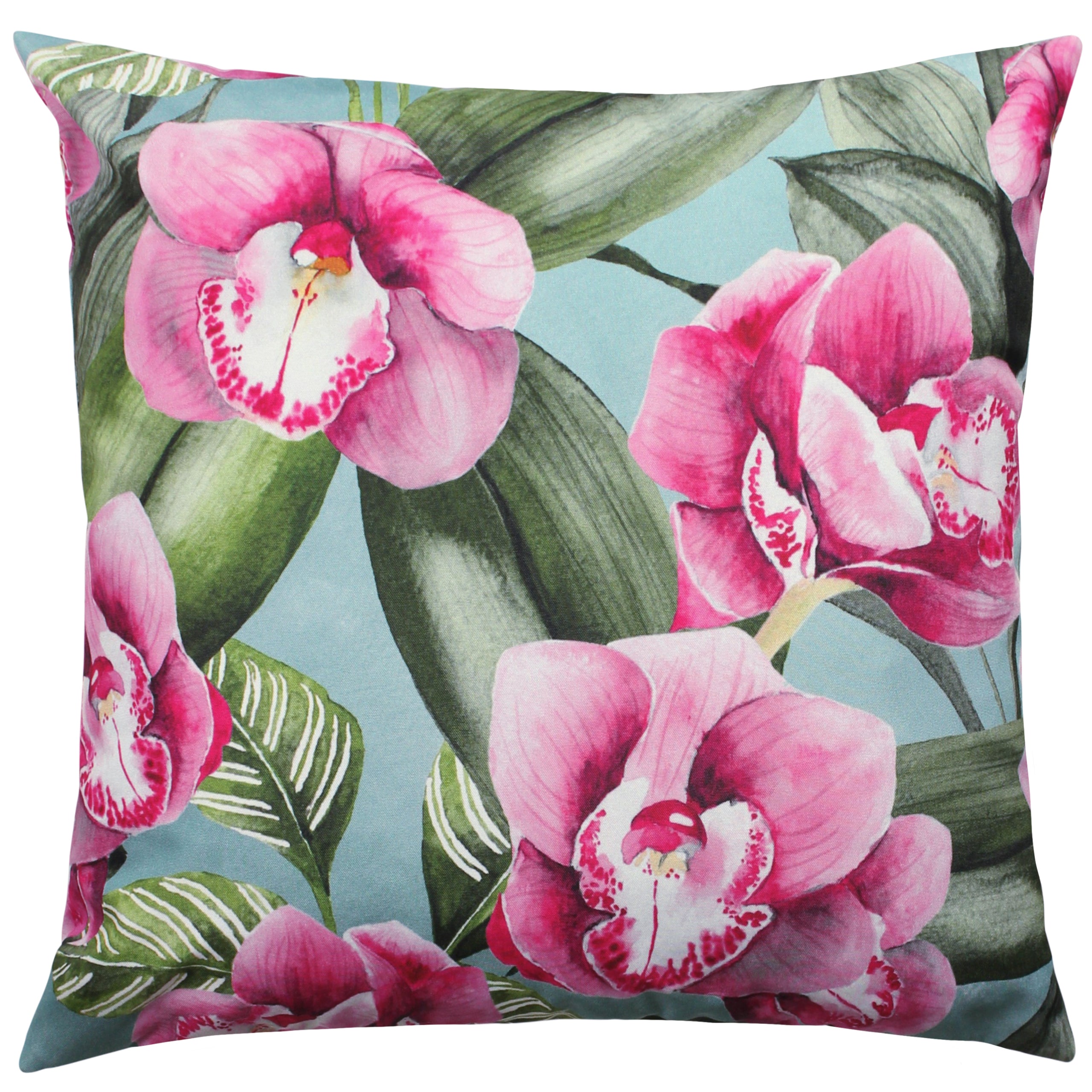 Orchids 43cm Reversible Outdoor Polyester Square Cushion Roseland