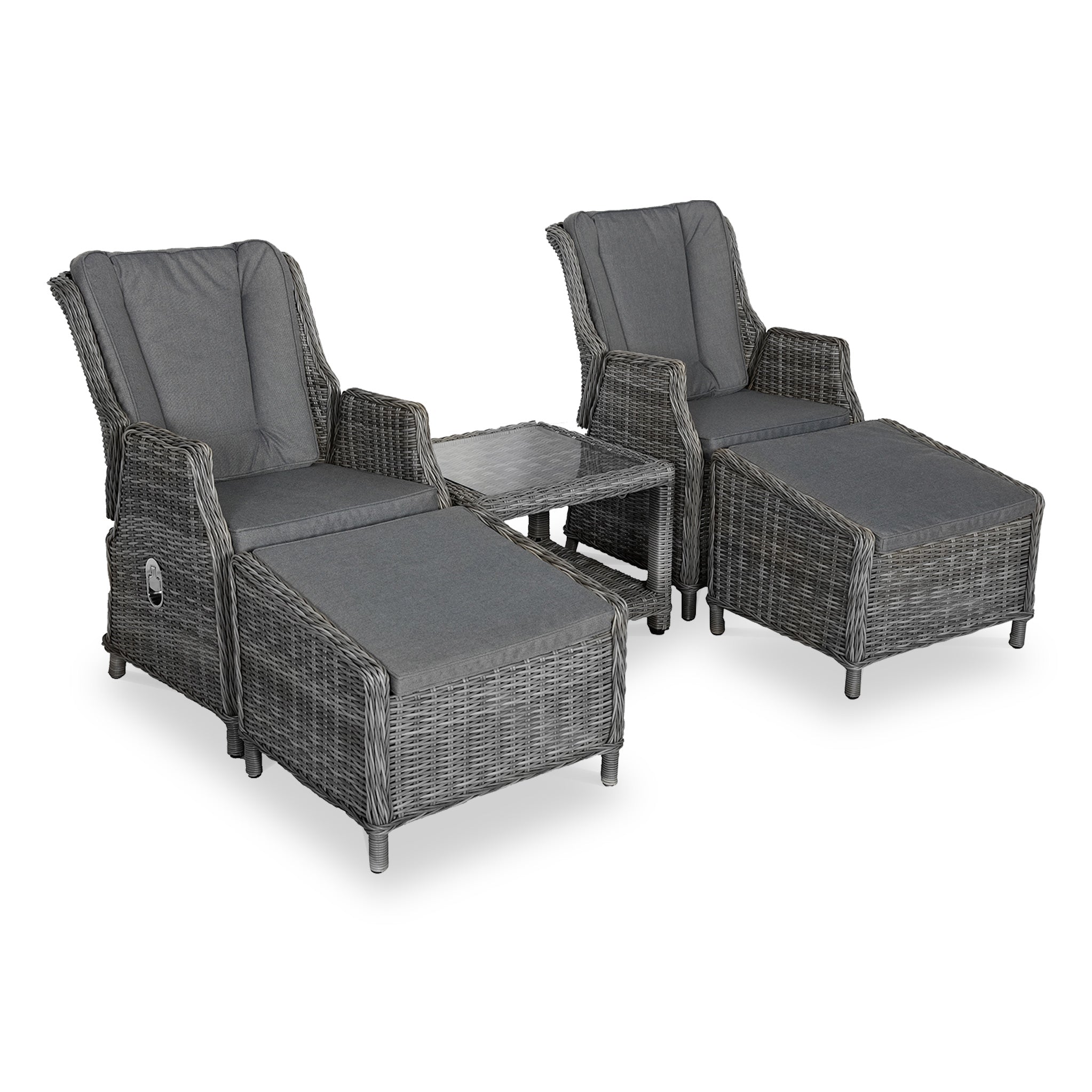 Paris 2 Seater Outdoor Reclining Seat Comfort Companion Set Roseland