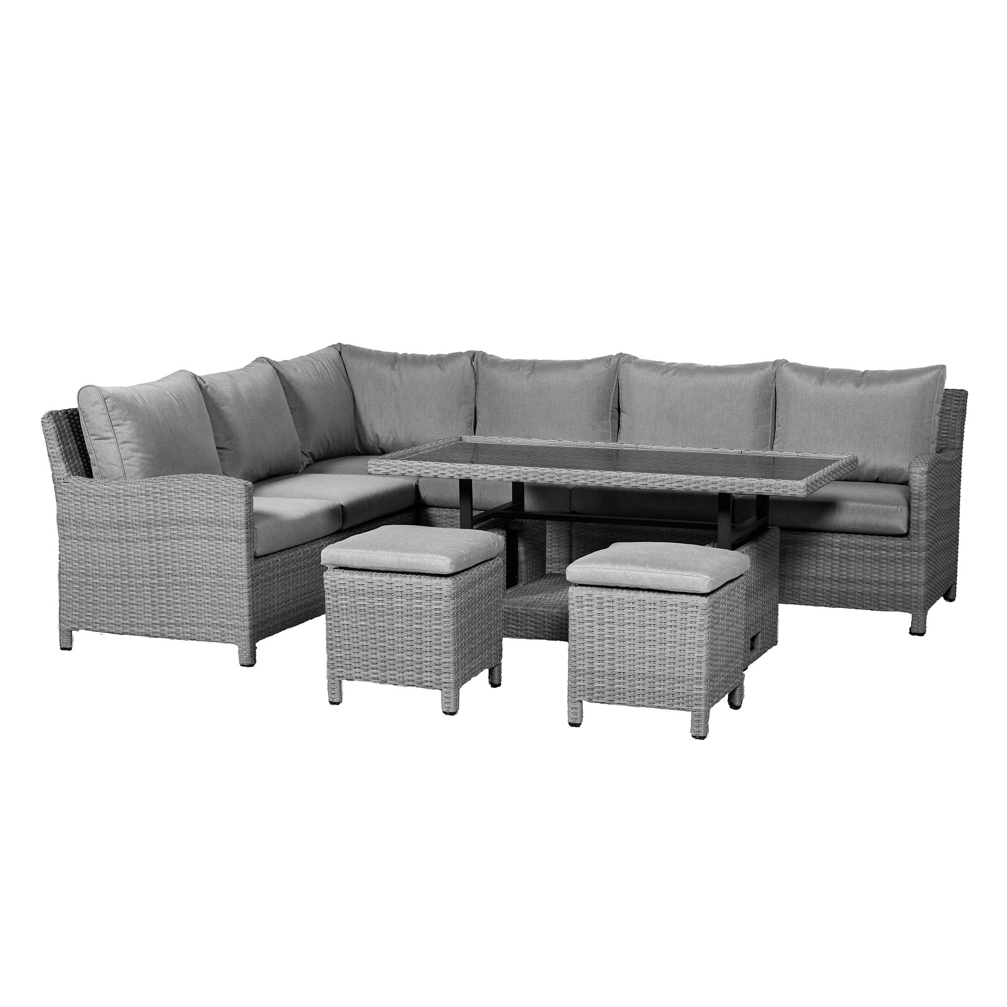 Paris Rattan Lounge Dining Set With Rise And Fall Table Roseland