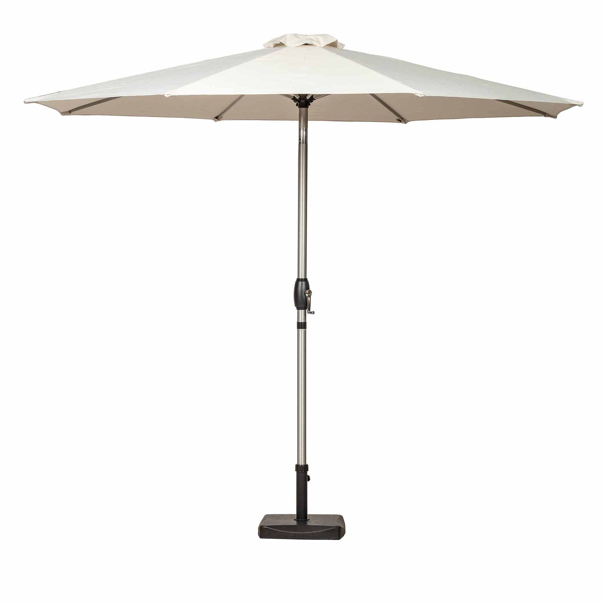 3m Parasol Brushed Aluminium Parasol Roseland