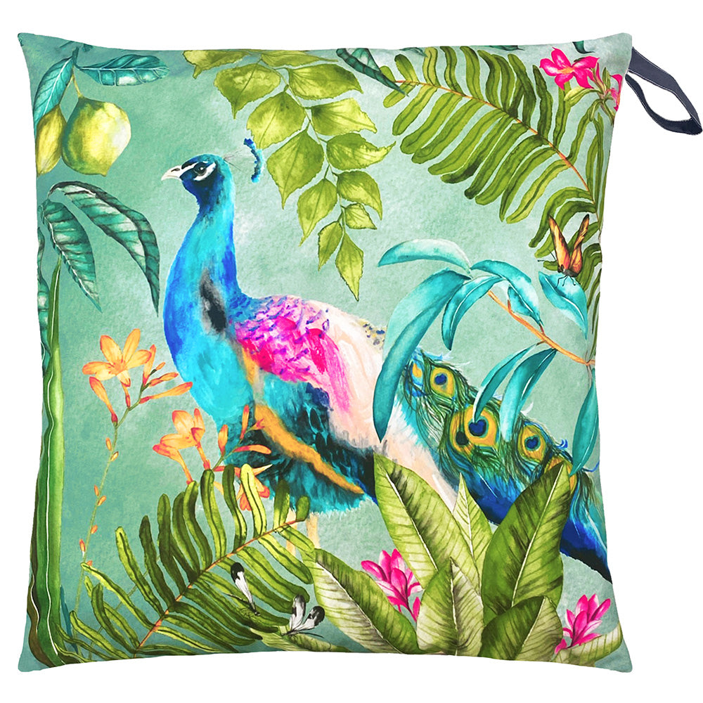 Peacock 70cm Reversible Outdoor Polyester Floor Cushion Roseland