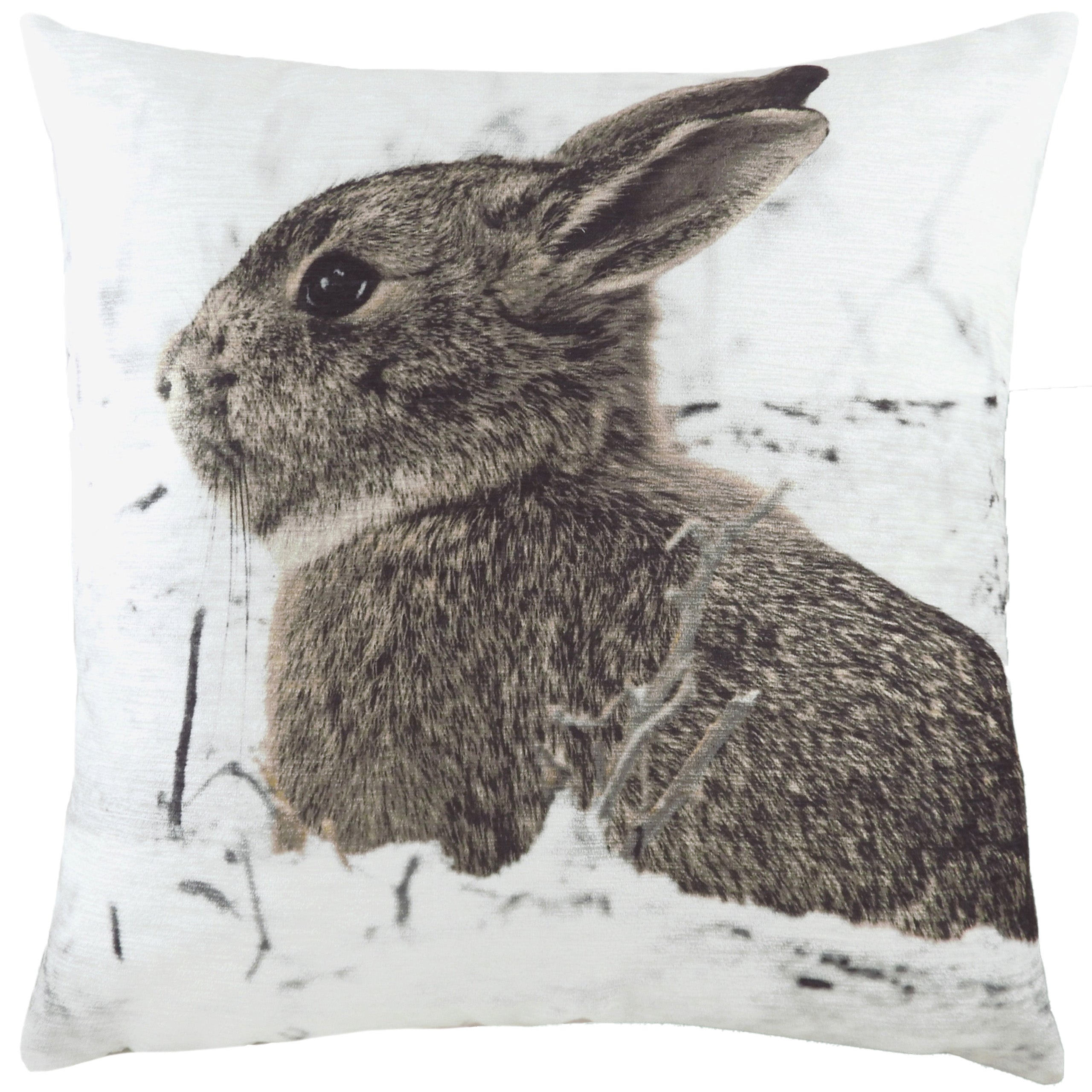 Ruben Snowy Hare Animal Photo Cushion Sofa Pillow Roseland