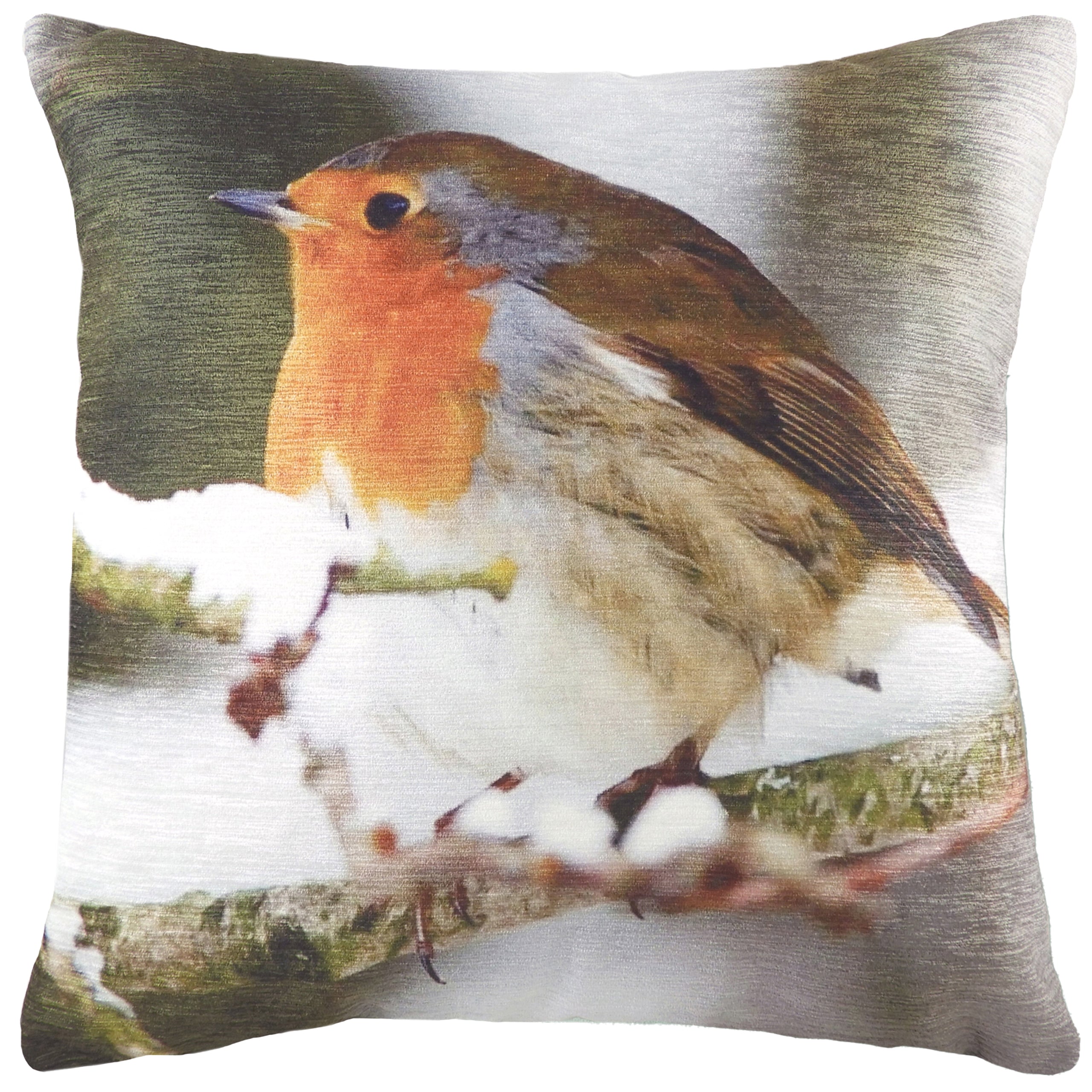 Ruben Robin Redbreast Animal Photo Cushion Sofa Pillow Roseland