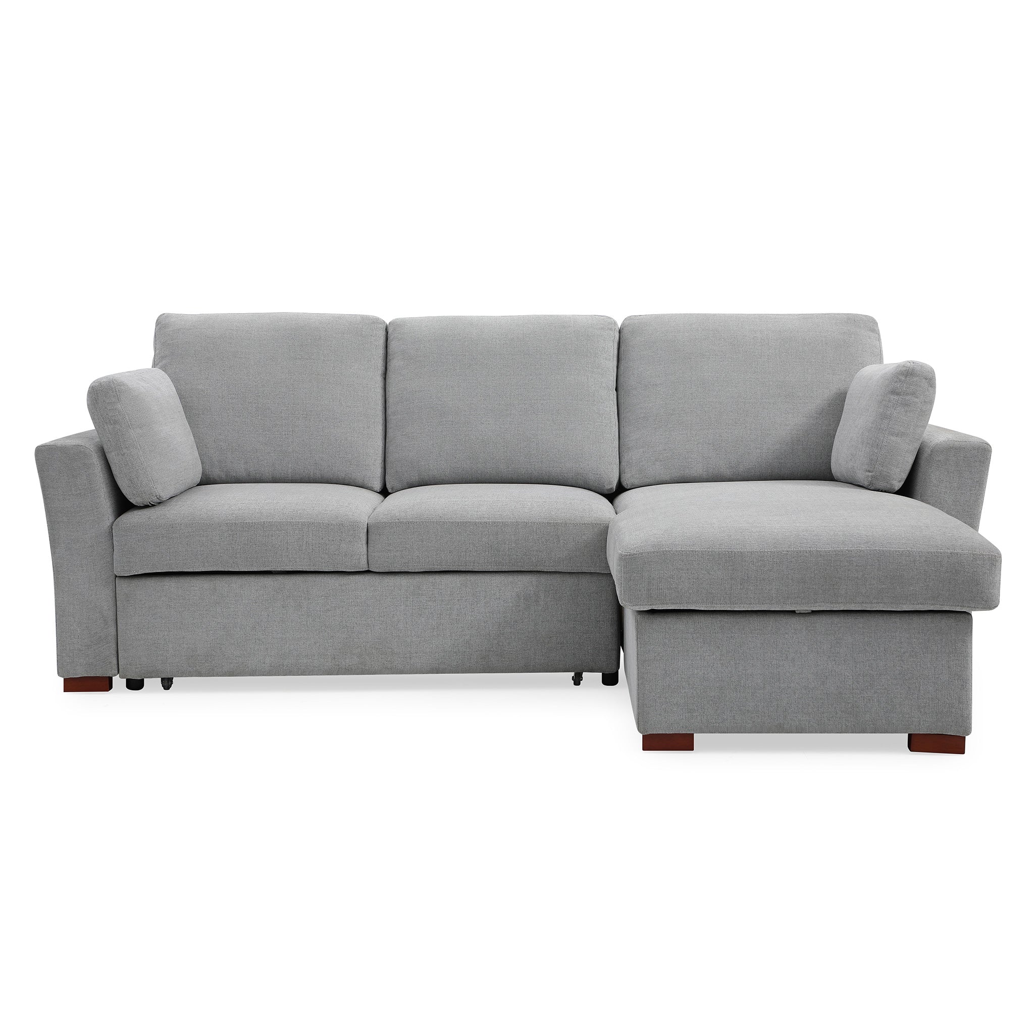 Levan Grey 3 Seater Chaise Pop Out Sofa Bed For Living Room Roseland