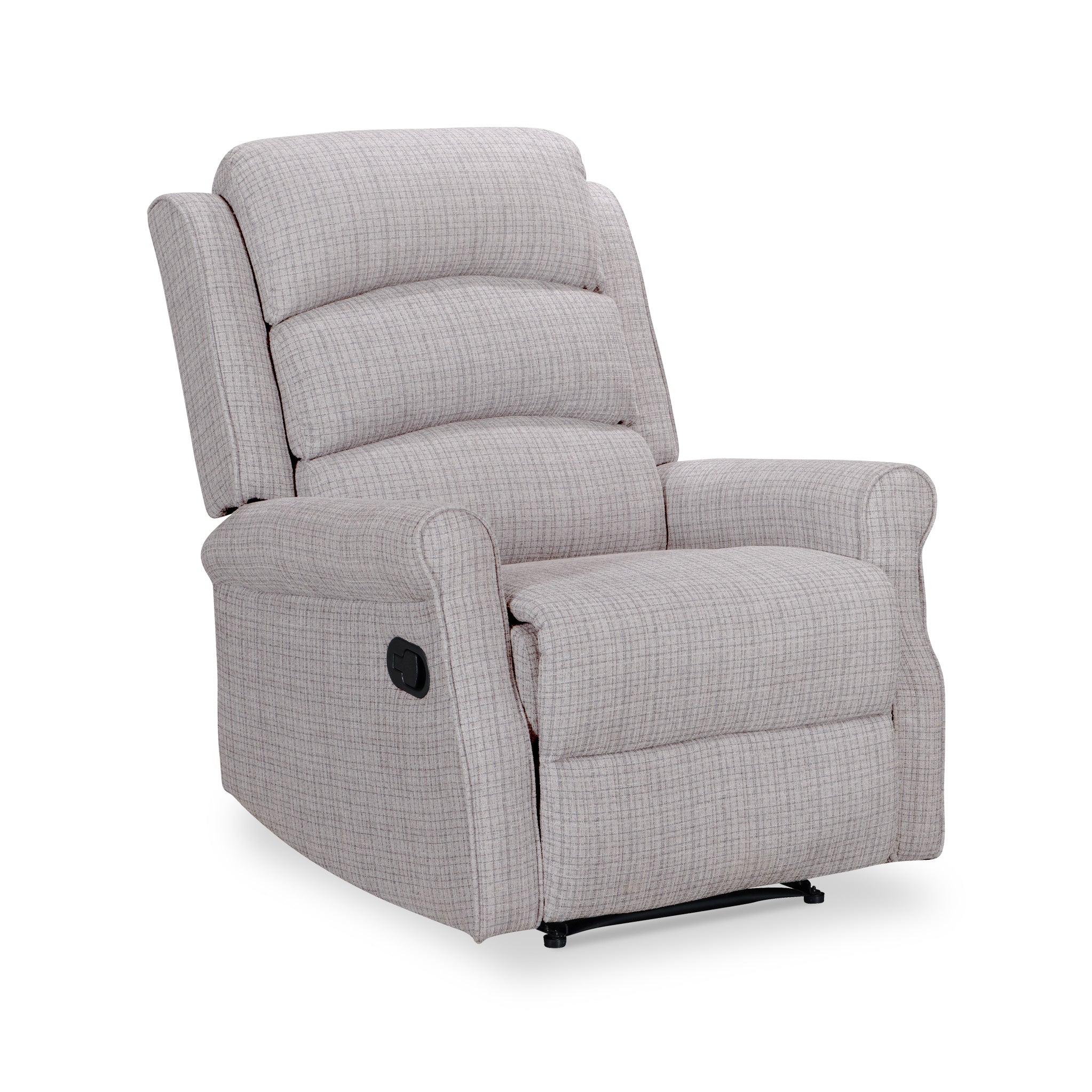 Edwin Manual Recliner Chair Grey Or Natural Beige Faux Wool Armchair