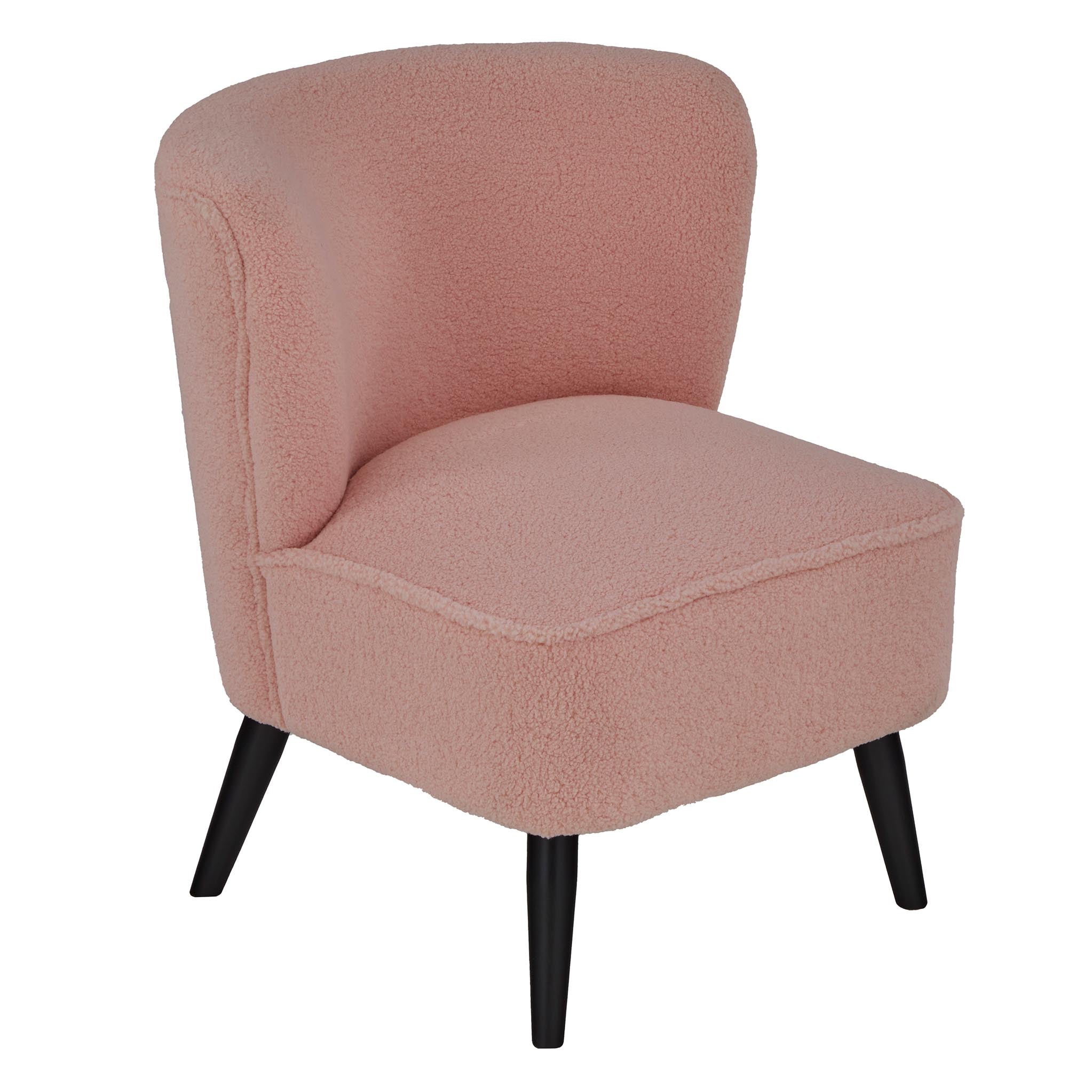 Malmesbury Teddy Accent Chair Comfy Soft Woolly Fabric Occasional Upholstered Statement Vanity Seat For Living Room Bedroom