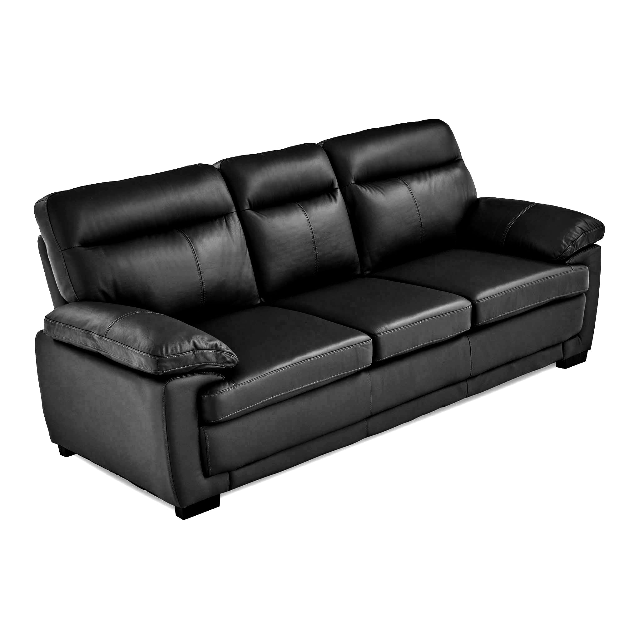 Hugo 3 Seater Leather Sofa Black Grey Large Comfy Modern Upholstered Lawson Settee Couch For Living Room